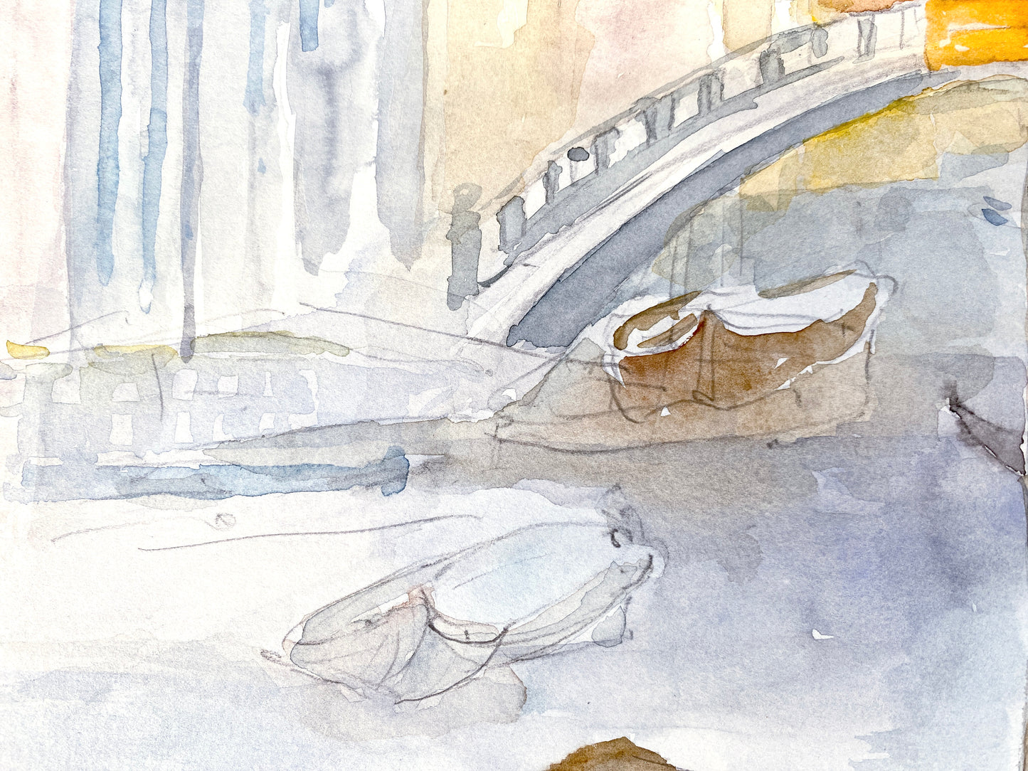 Ansicht Venedigs, Aquarell-Gemälde