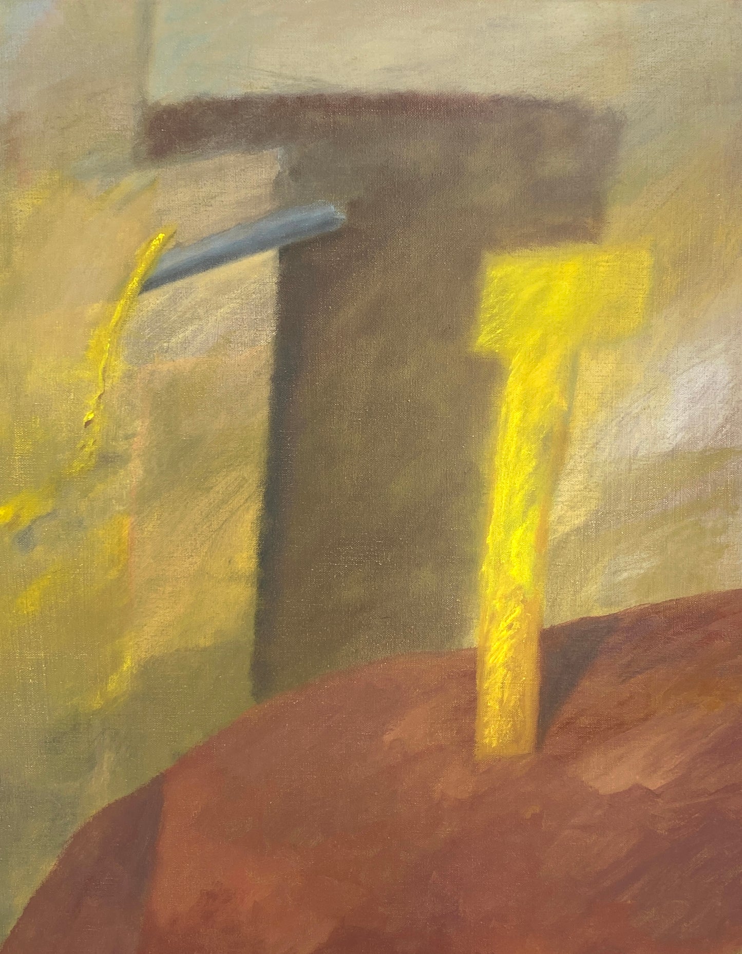 Abstraktes Acrylgemälde auf Leinwand, signiert von "AC" aus dem Jahr 1992 oder 1997