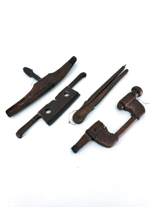 Sammlung, 4x historisches Holz-Werkzeug