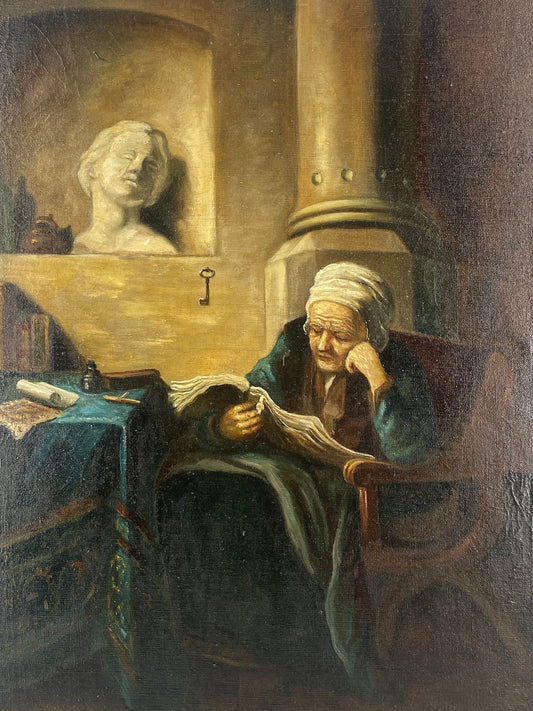 Ölgemälde auf Leinwand nach Nicolaes Maes (1634–vor 1693), erste Hälfte des 20. Jahrhunderts