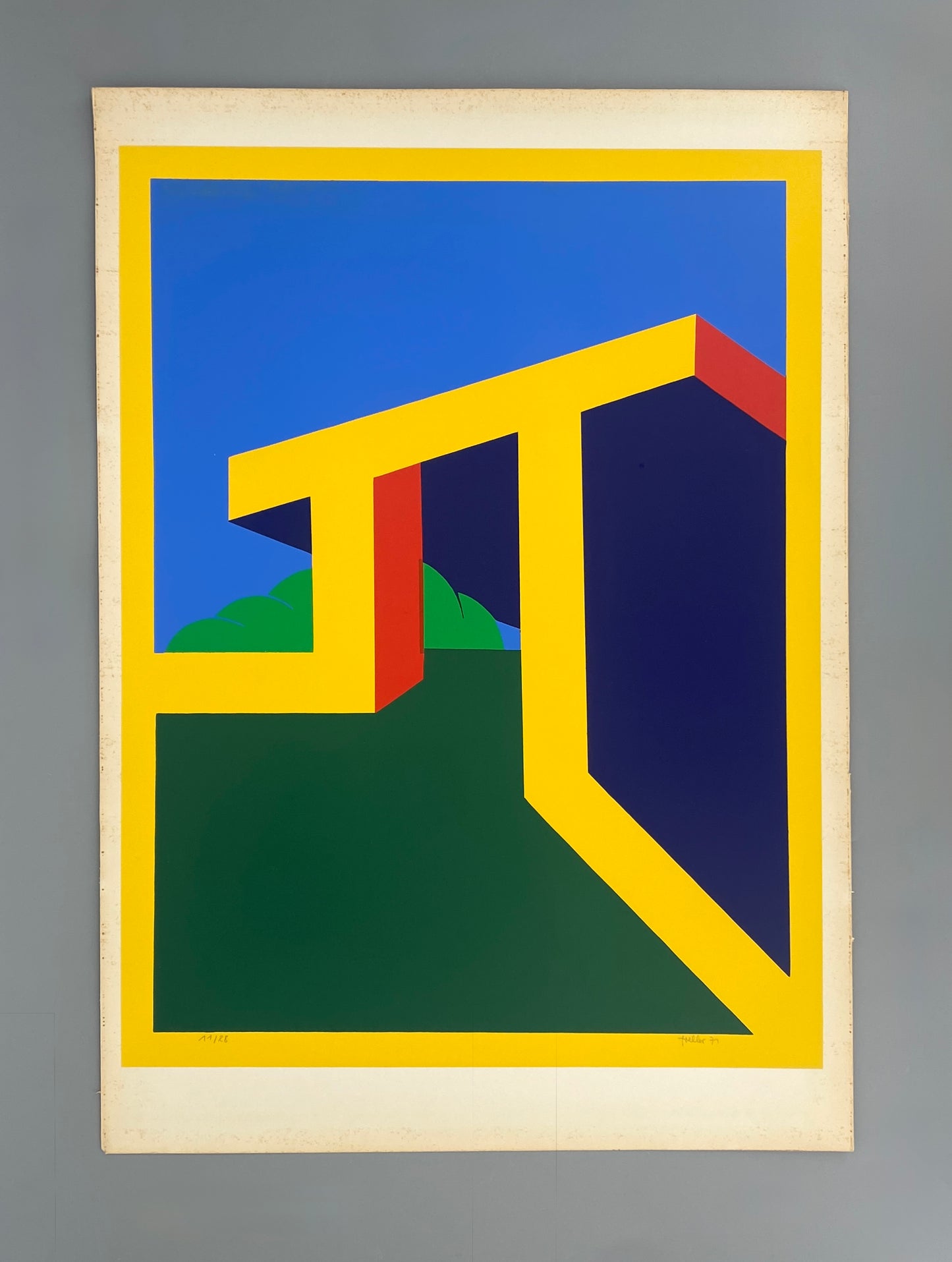Seltener Siebdruck von Peter Foeller (geb. 1945) aus dem Jahr 1971, handsigniert und nummeriert