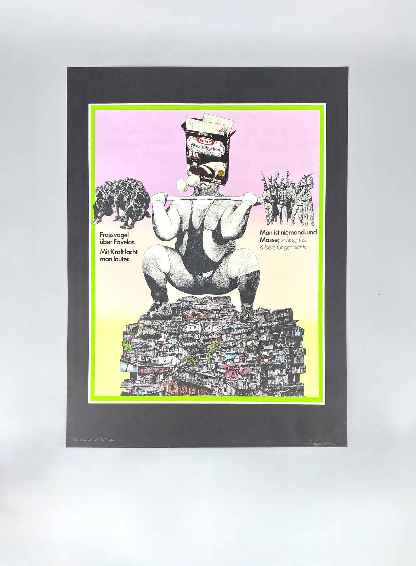2X Collagen-Plakate von Beat Brechbühl, Offset-Lithografien