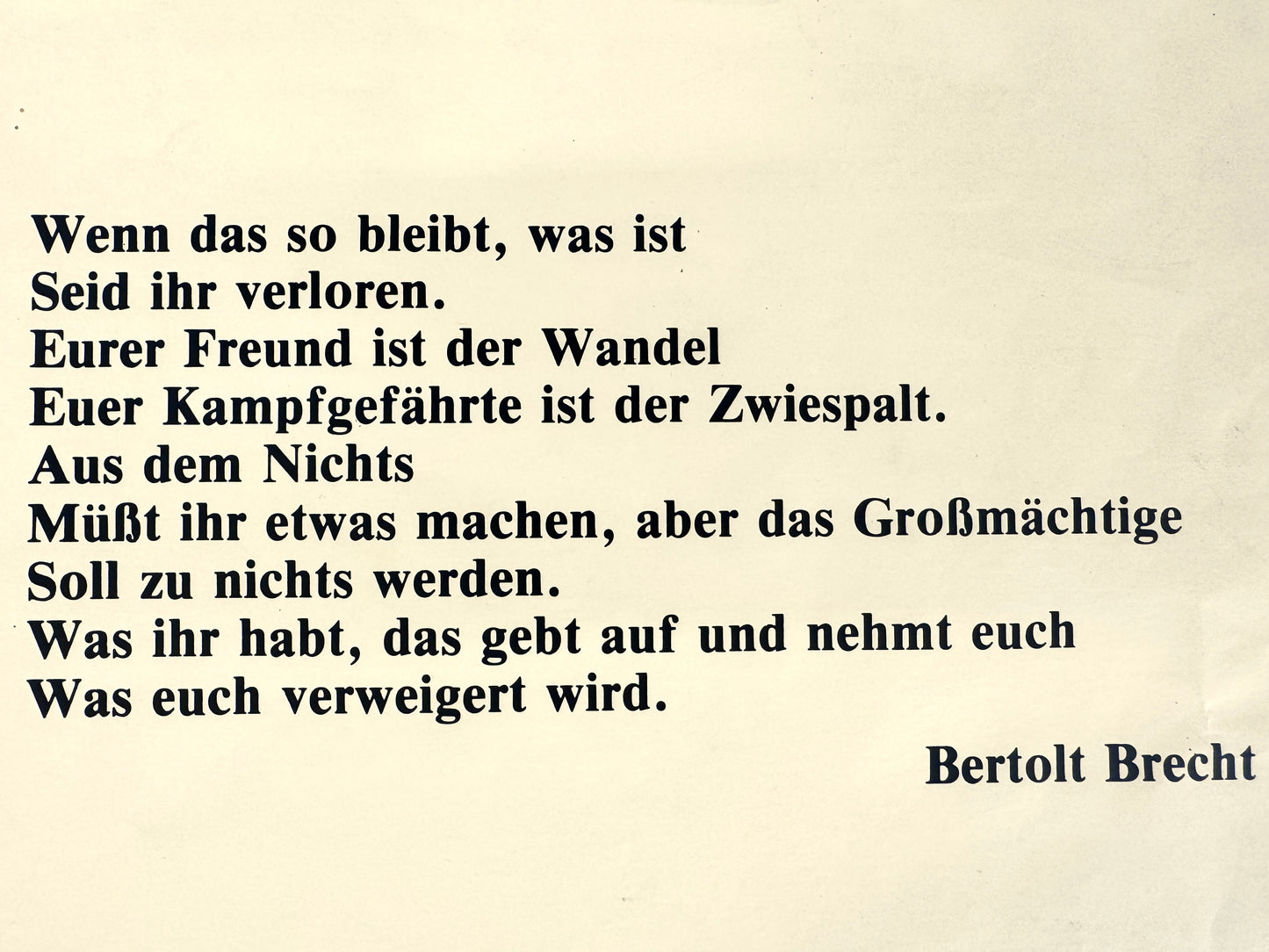 Poster, "Benno Ohnesorg erschossen", Gedicht von Berthold Brecht