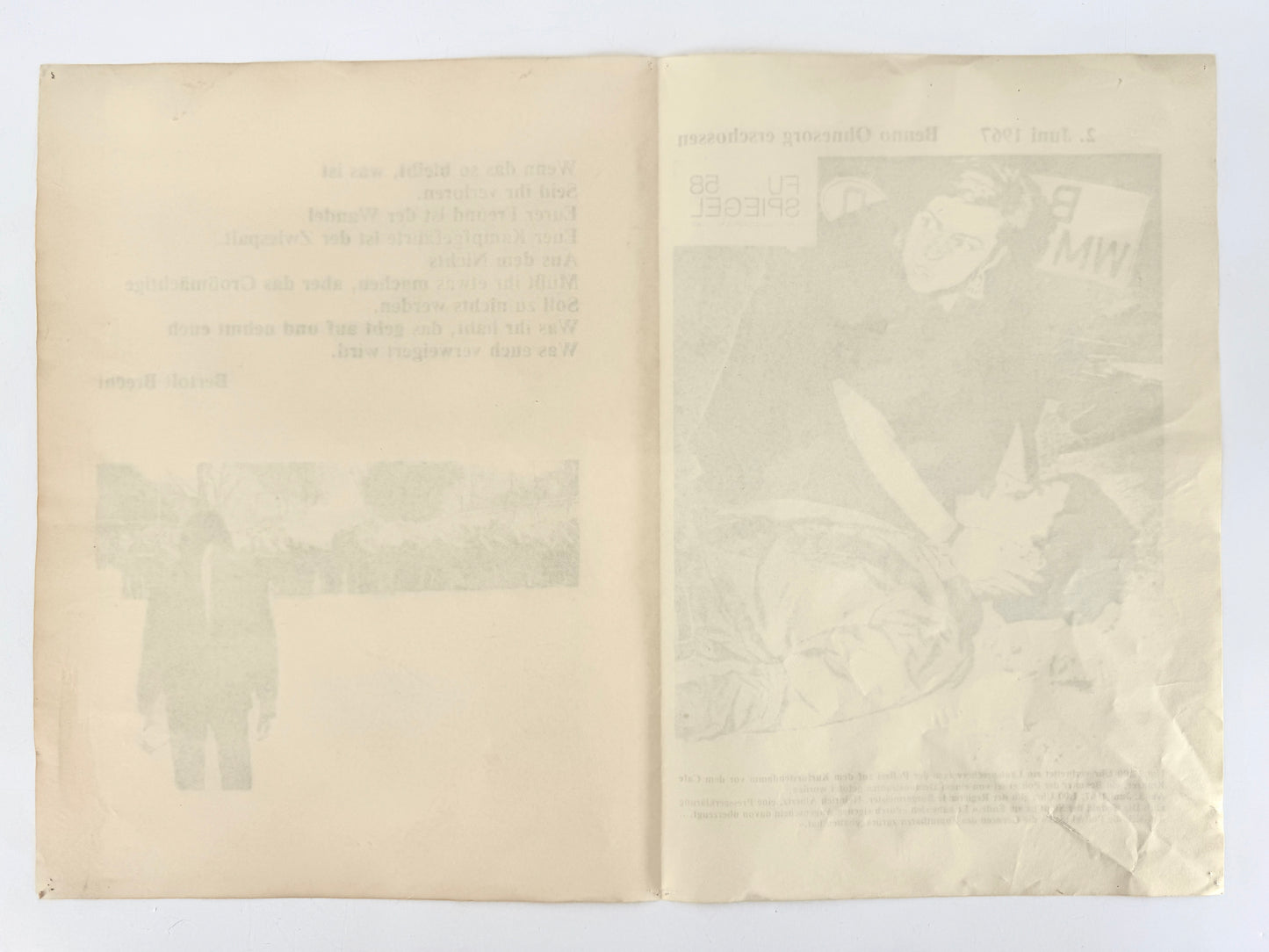 Poster, "Benno Ohnesorg erschossen", Gedicht von Berthold Brecht