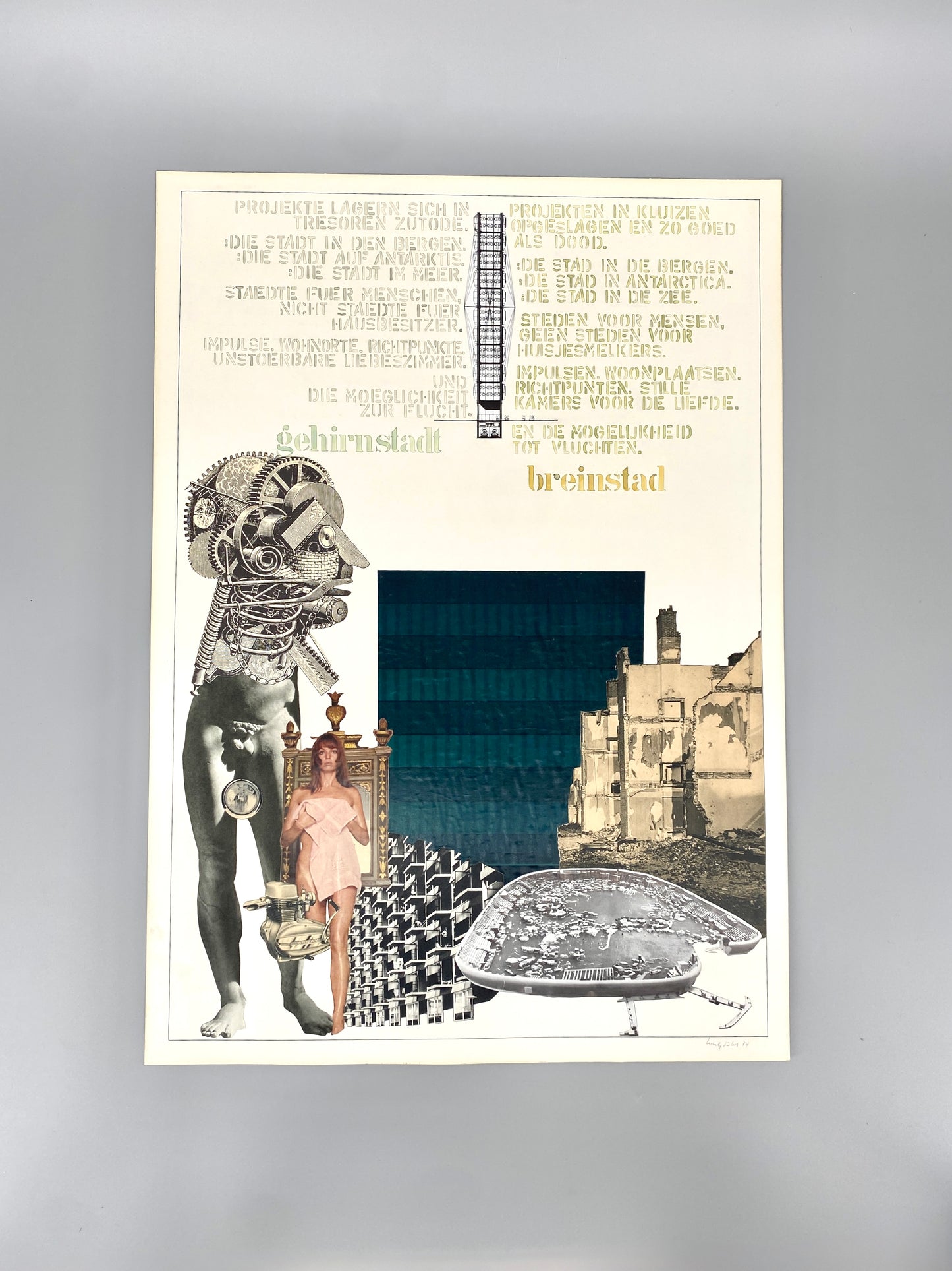 3X Original-Collagen von Beat Brechbühl, davon 2x Plakate