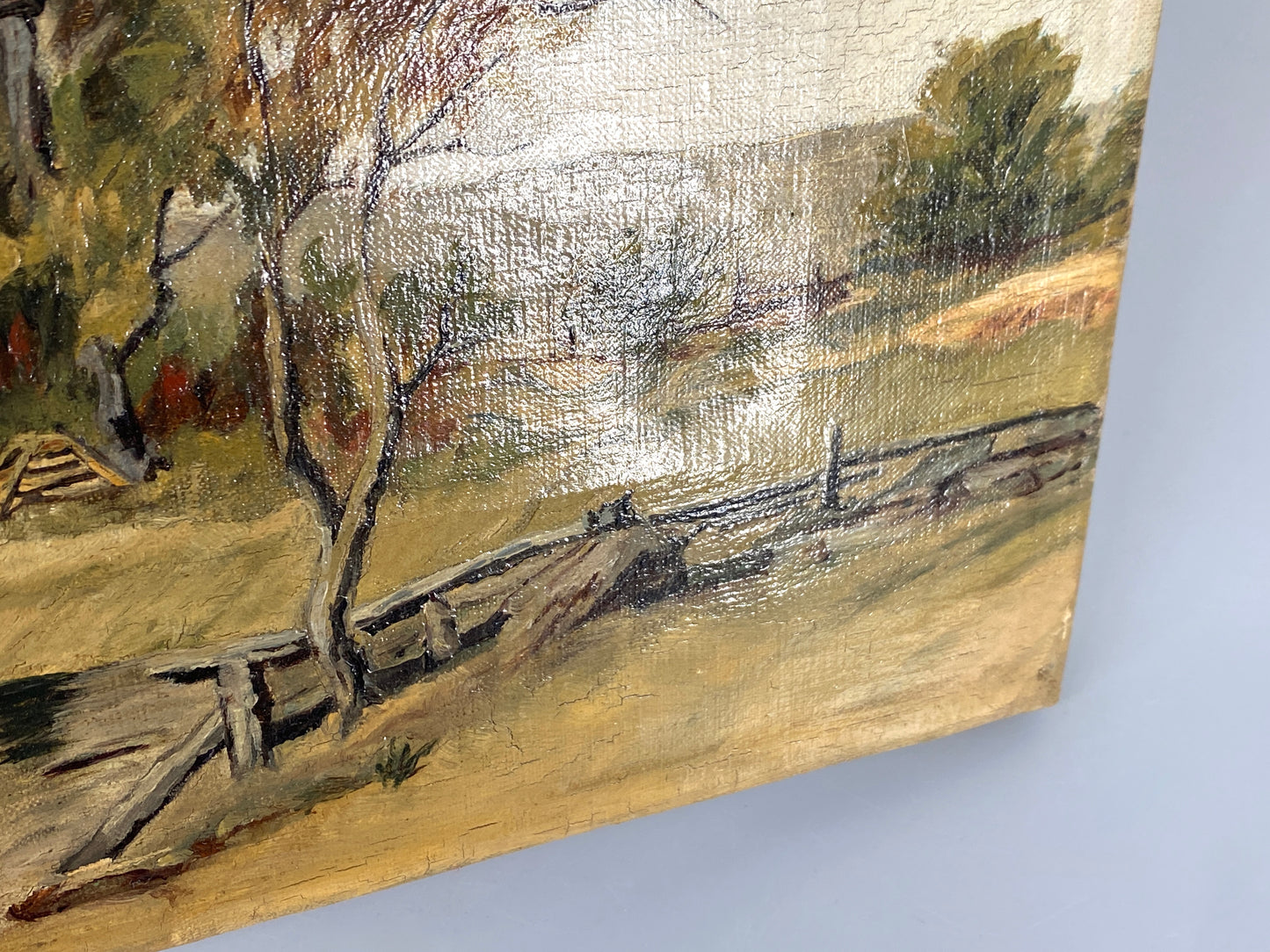 Antikes Öl-Genrebild auf Keilrahmen gezogen, Unikat