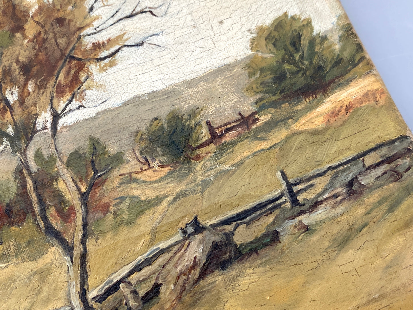 Antikes Öl-Genrebild auf Keilrahmen gezogen, Unikat