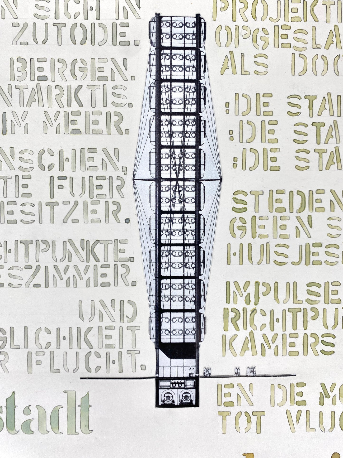3X Original-Collagen von Beat Brechbühl, davon 2x Plakate