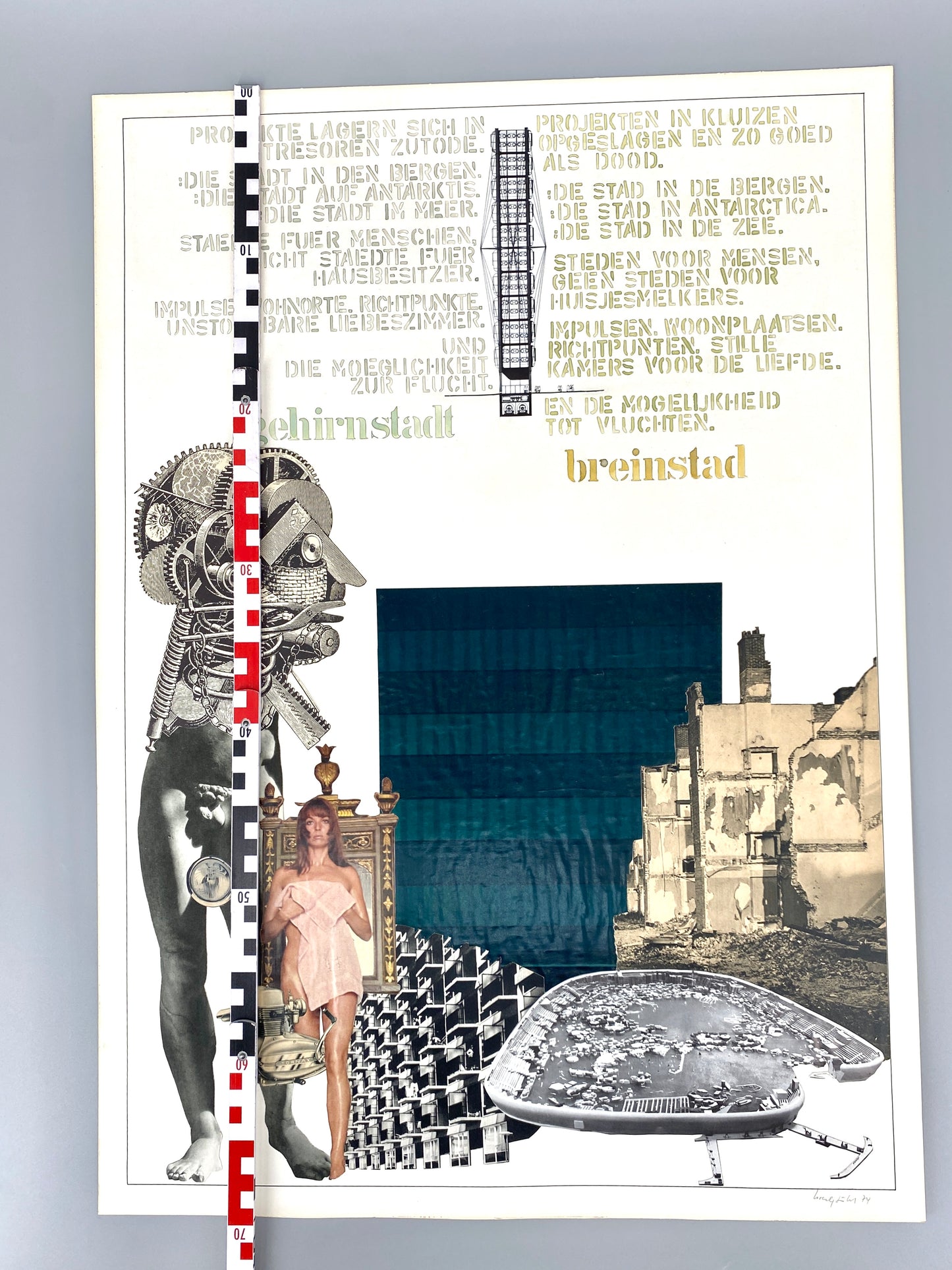 3X Original-Collagen von Beat Brechbühl, davon 2x Plakate