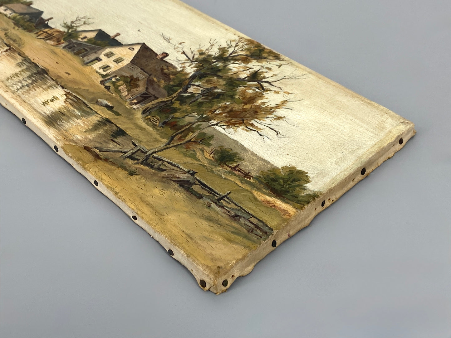 Antikes Öl-Genrebild auf Keilrahmen gezogen, Unikat