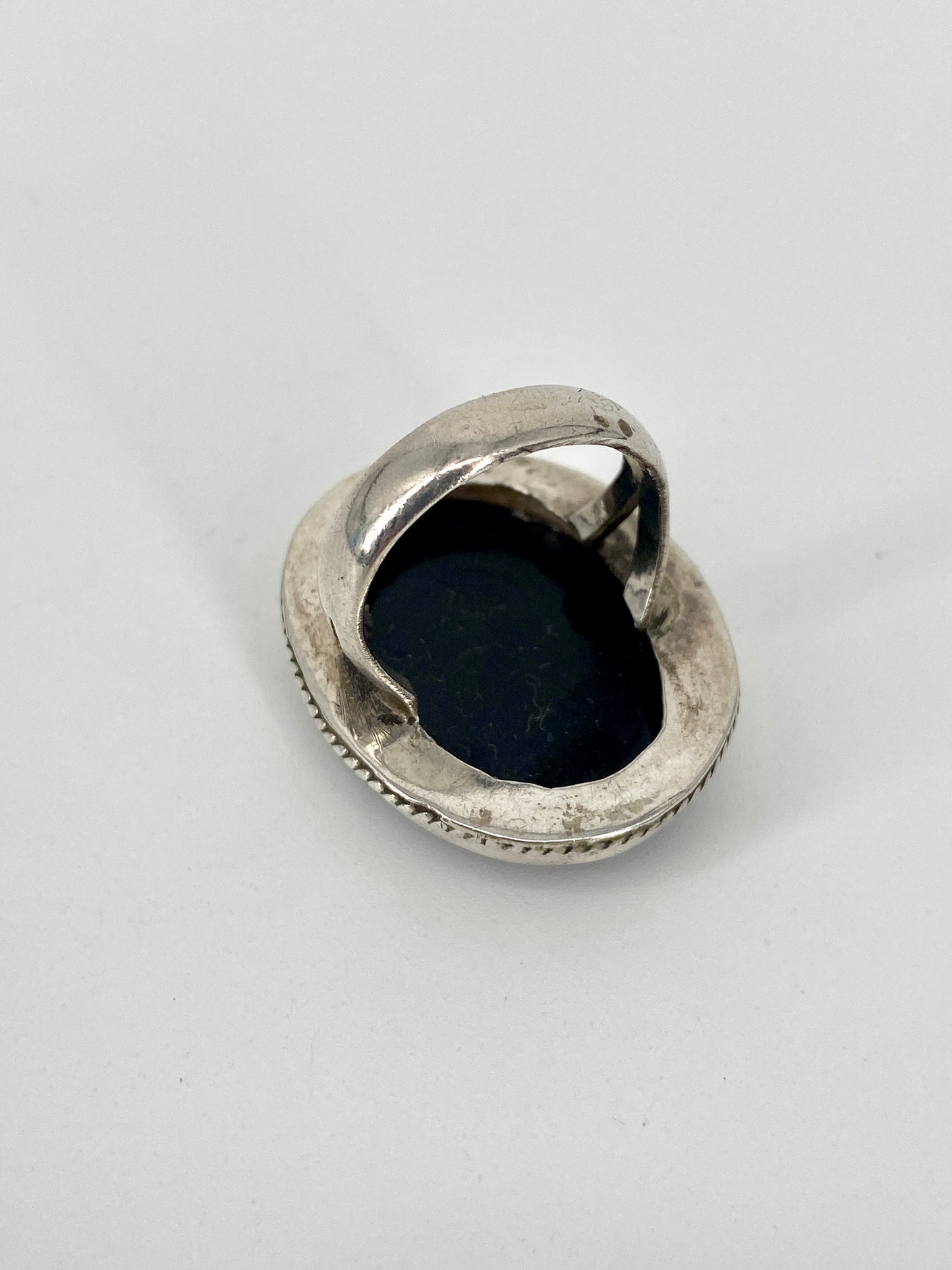Statement Ring aus 925er Silber mit großem Onyx Stein
