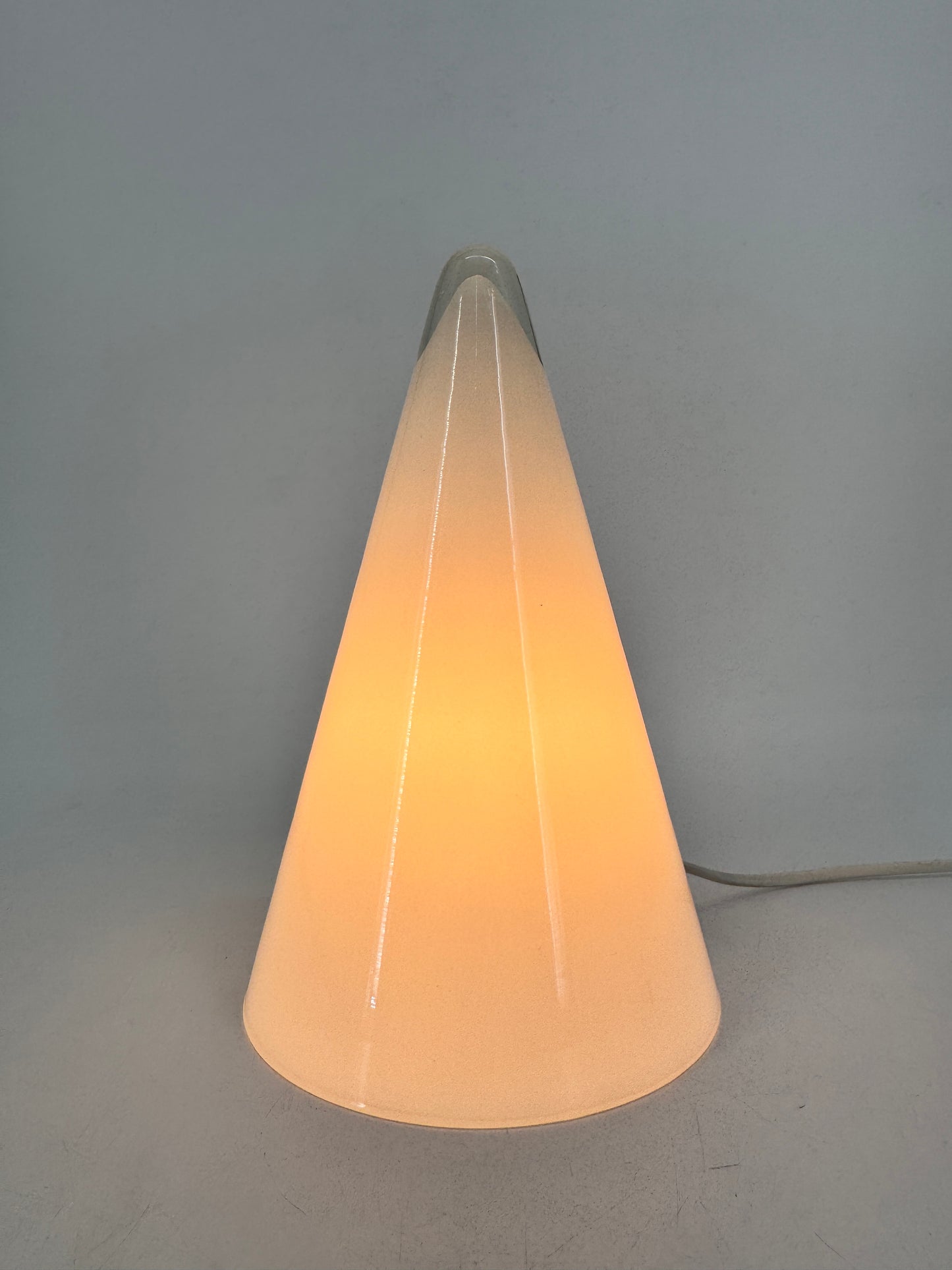 Tischlampe, Glaskegel, Opalglas, Frankreich, 70er