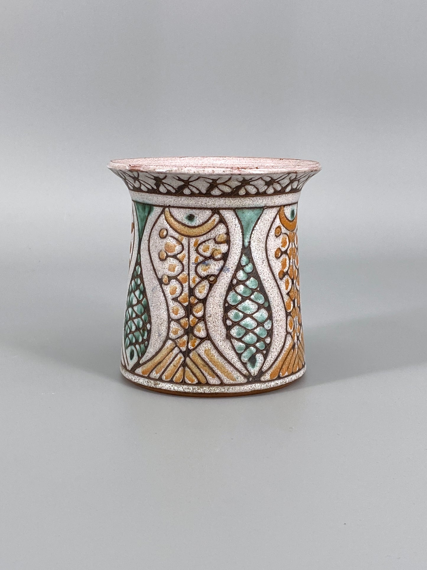Keramik Vase mit Fischen, vintage
