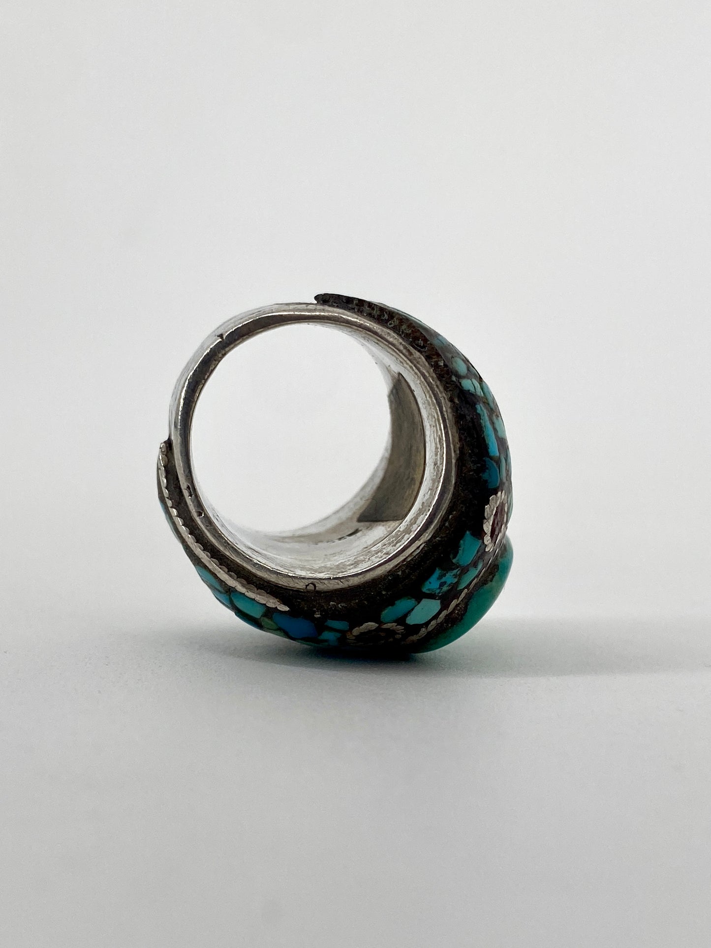 Statement Ring aus 925 Sterling Silber aus Tibet mit Türkis