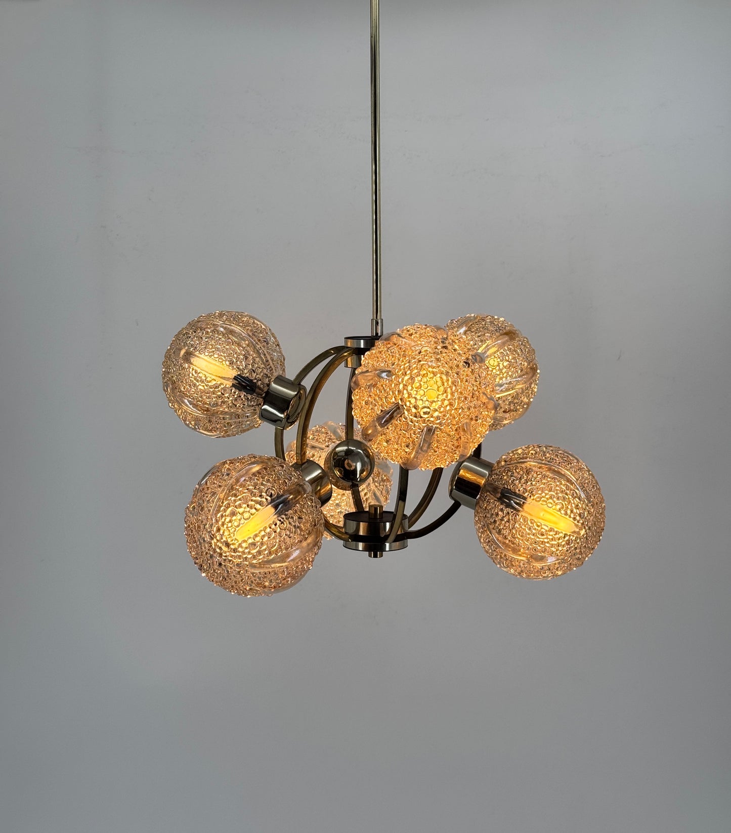 Space Age, Deckenlampe, Richard Essig, 70er, Messing