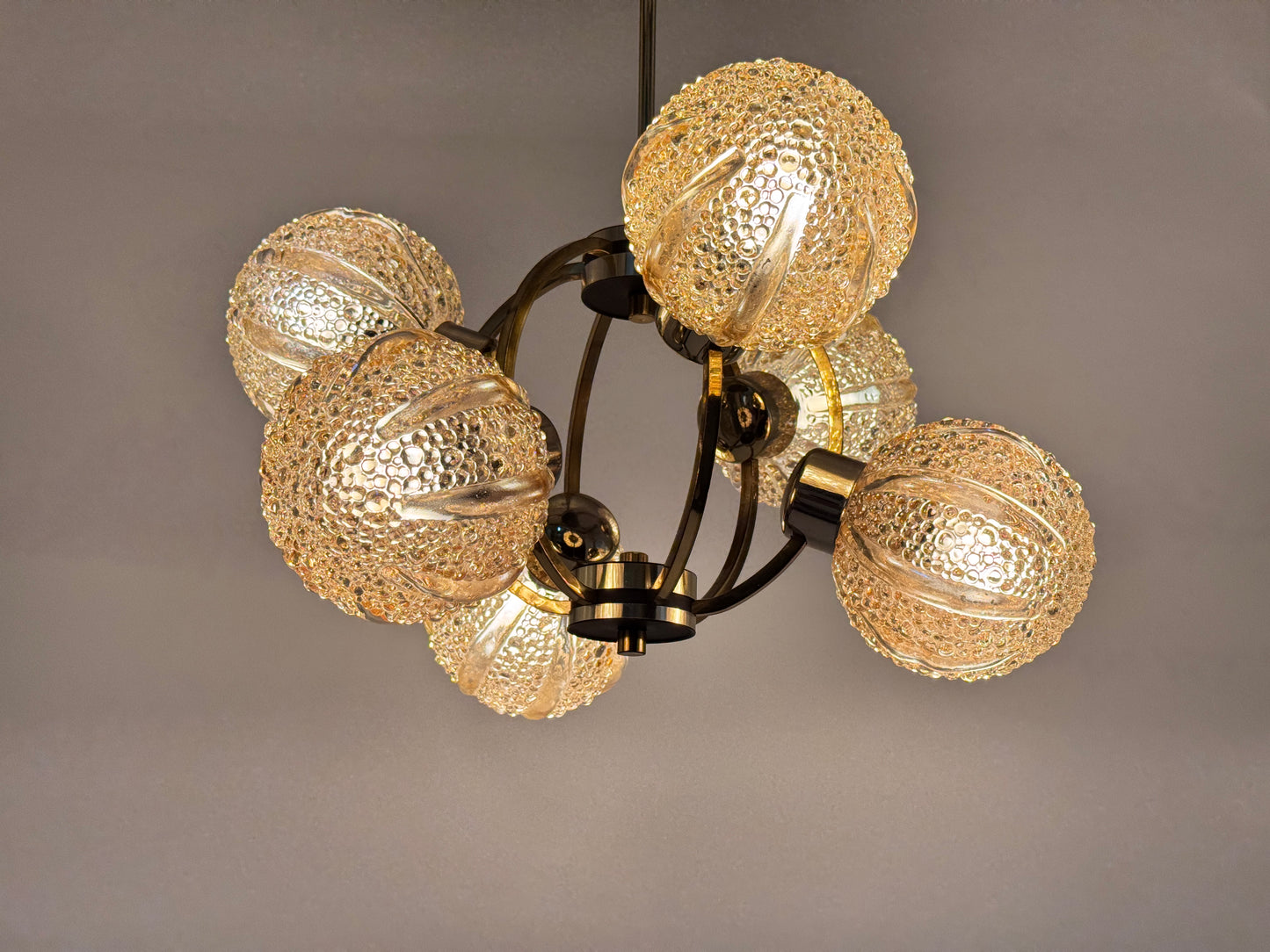 Space Age, Deckenlampe, Richard Essig, 70er, Messing
