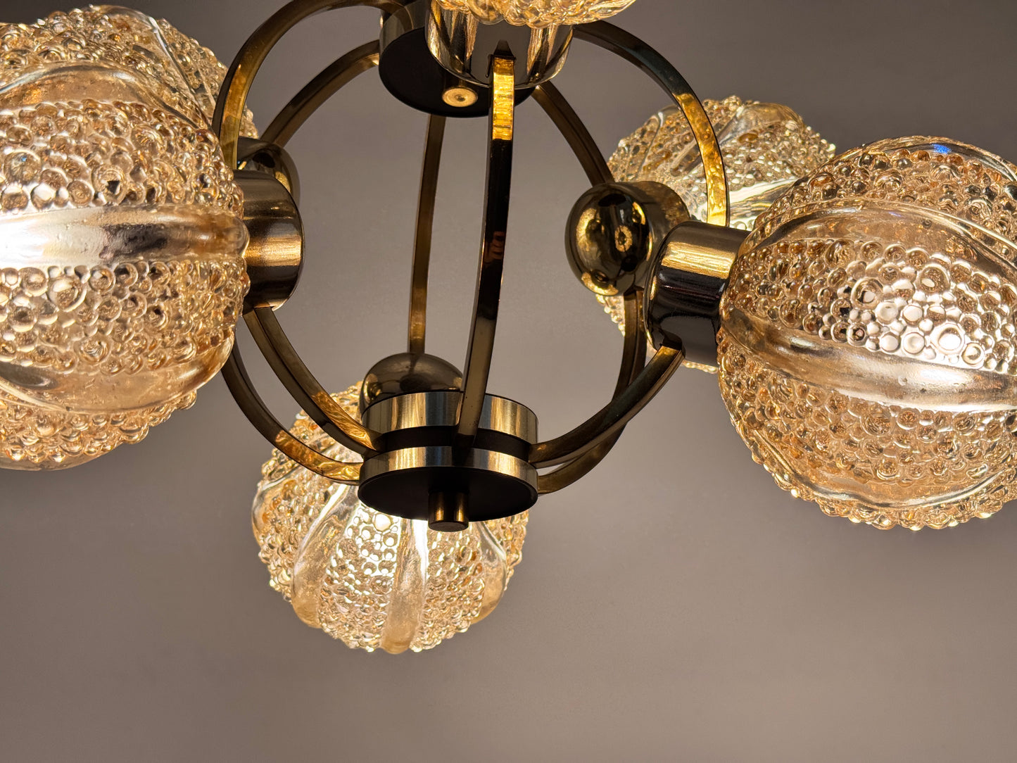 Space Age, Deckenlampe, Richard Essig, 70er, Messing