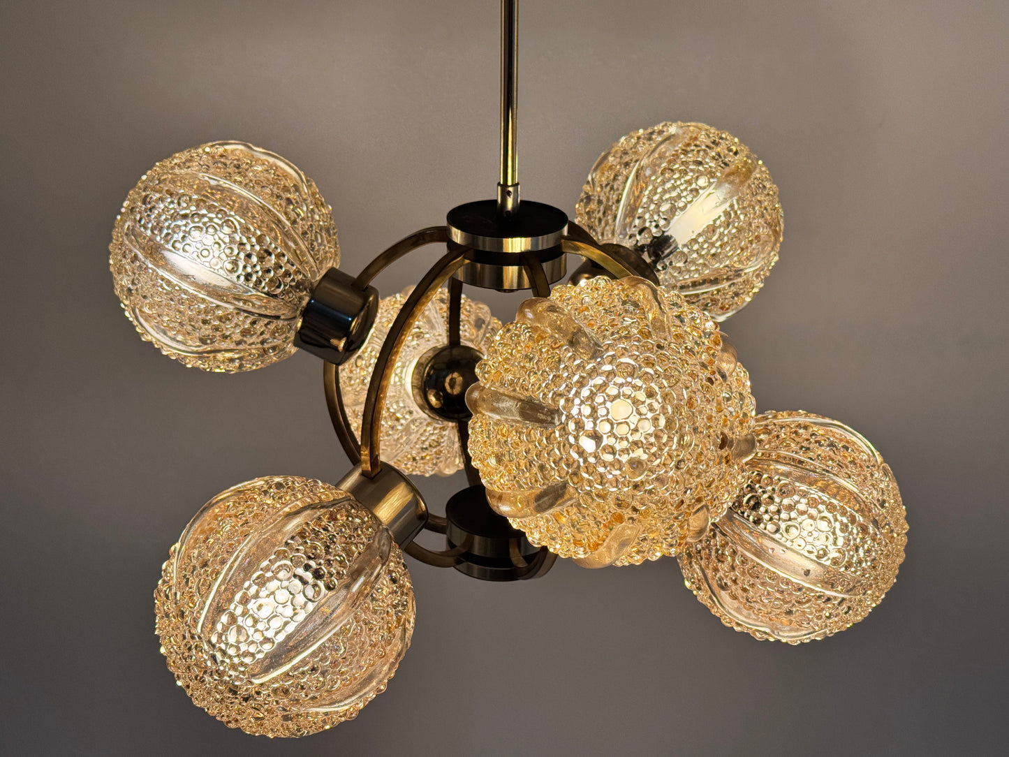 Space Age, Deckenlampe, Richard Essig, 70er, Messing