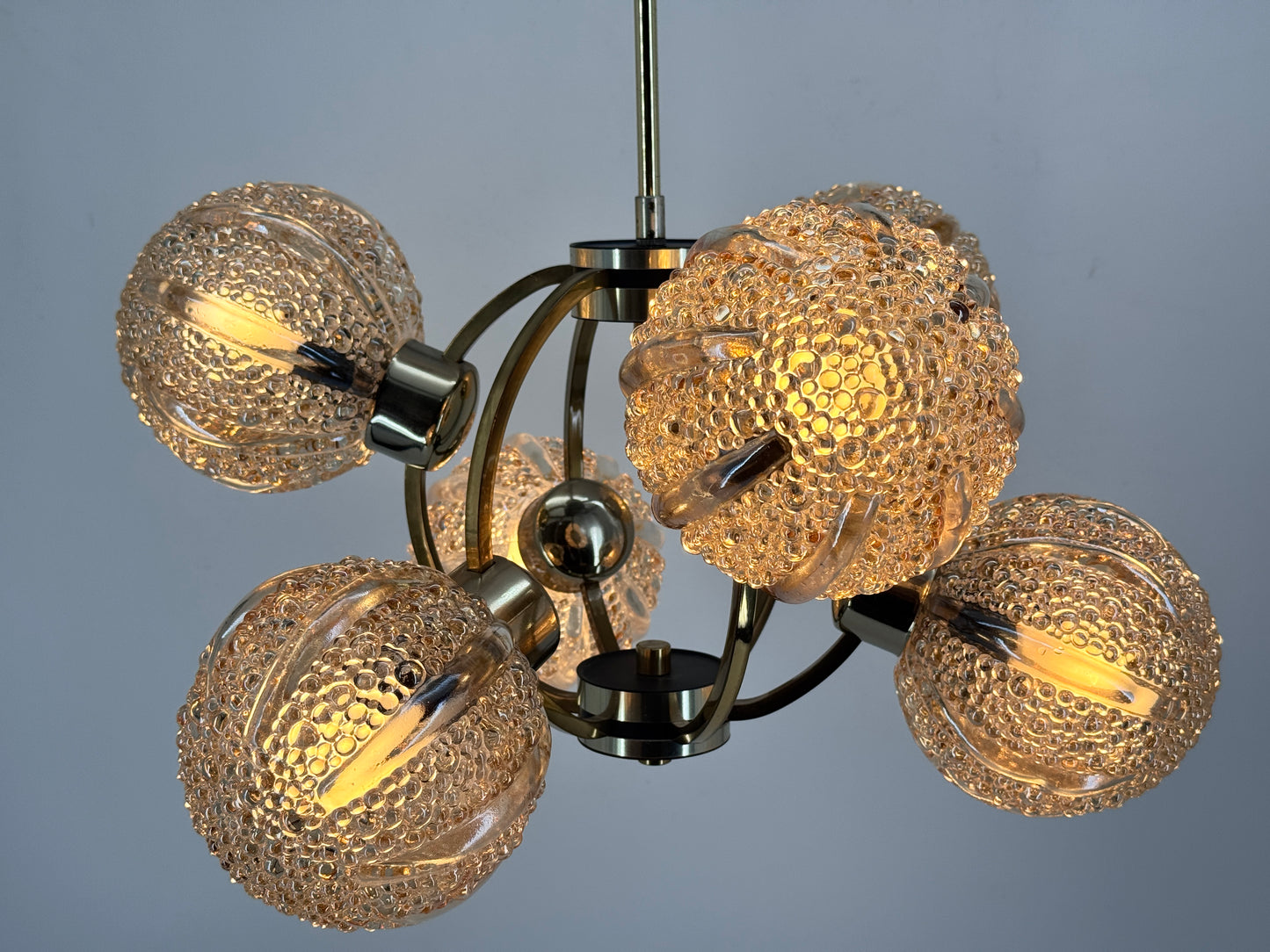Space Age, Deckenlampe, Richard Essig, 70er, Messing