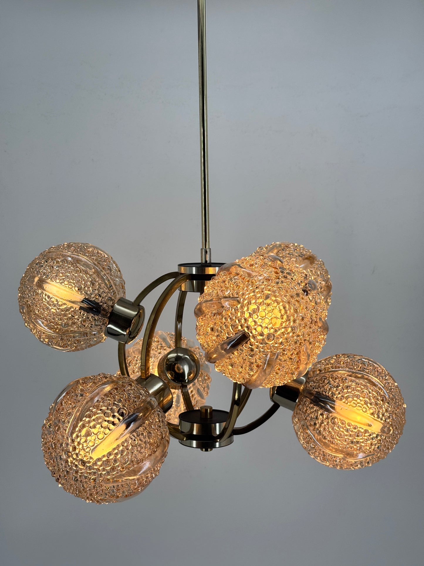 Space Age, Deckenlampe, Richard Essig, 70er, Messing