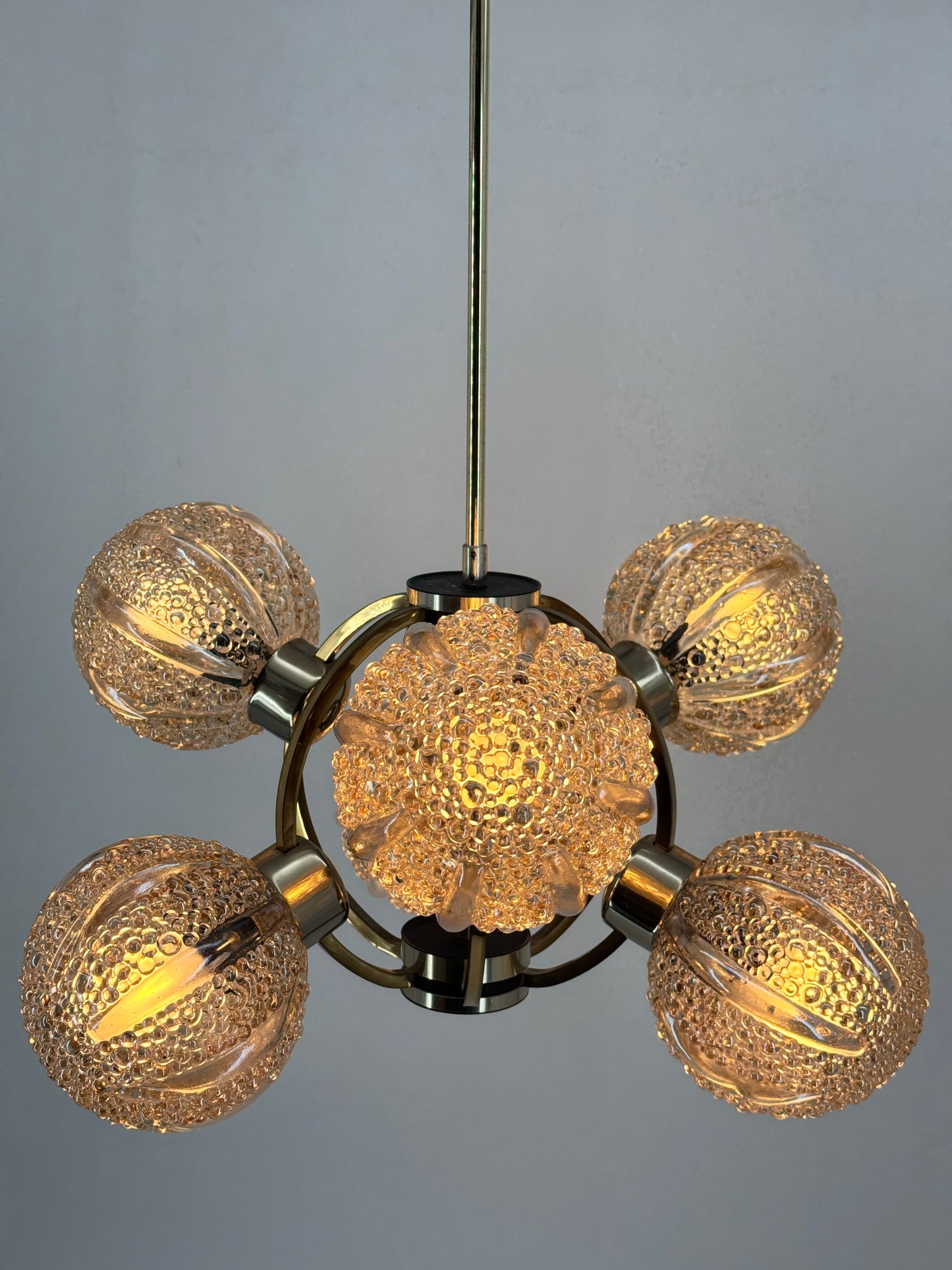 Space Age, Deckenlampe, Richard Essig, 70er, Messing