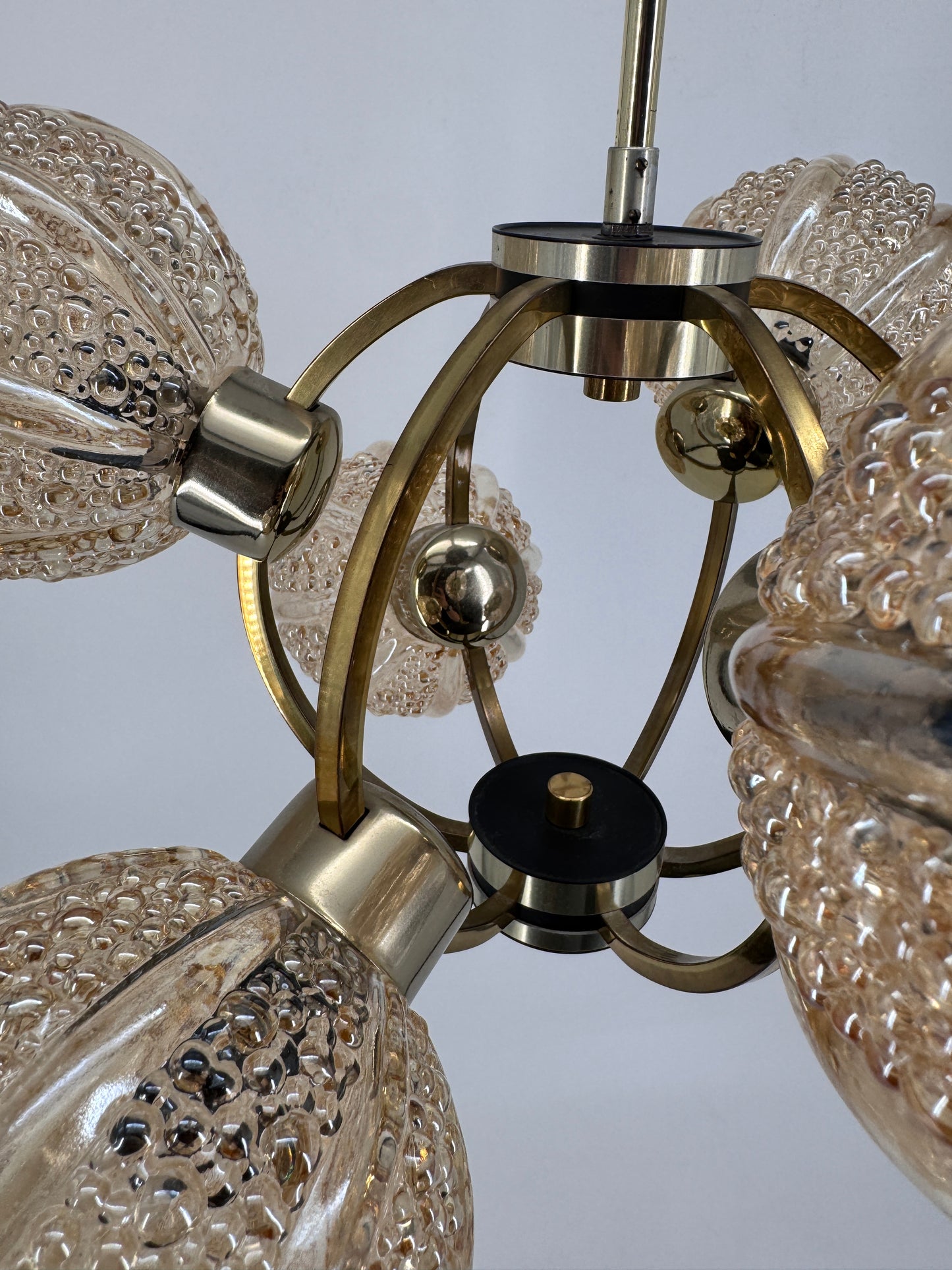 Space Age, Deckenlampe, Richard Essig, 70er, Messing
