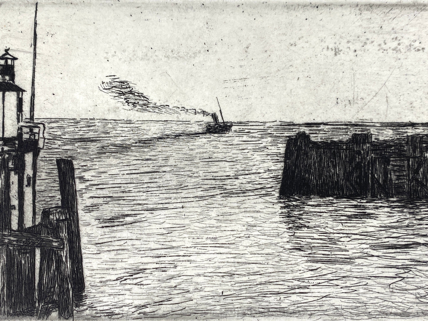 Radierung "Alte Liebe in Cuxhaven" von Friedrich Schaper (1867–1955), Nachdruck von der Originalplatte, Edition der Griffelkunst-Vereinigung, Hamburg 1971