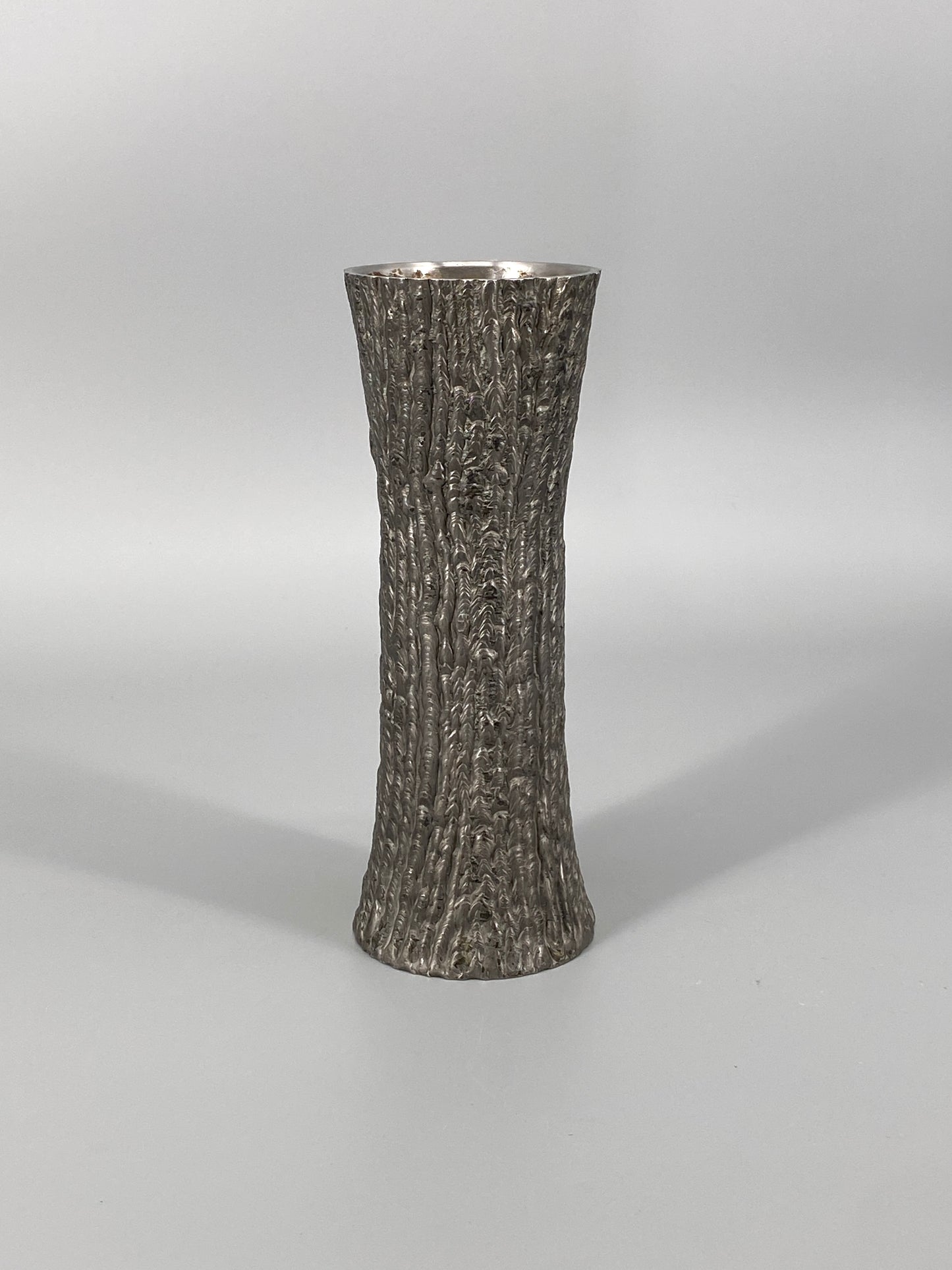 brutalistische Vase aus Stahl, 70er