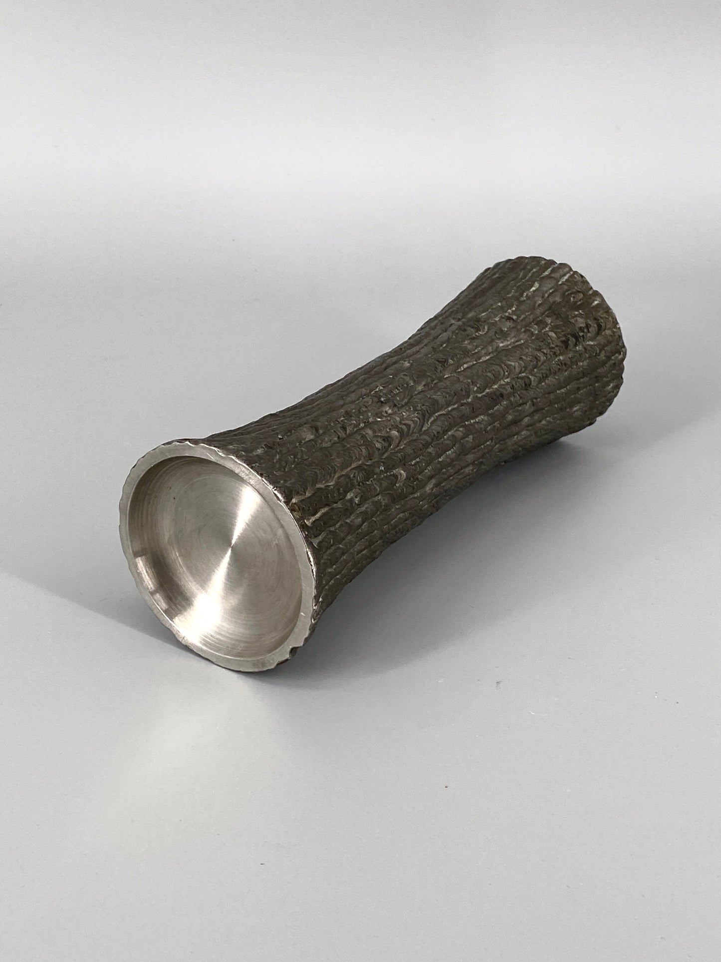 brutalistische Vase aus Stahl, 70er