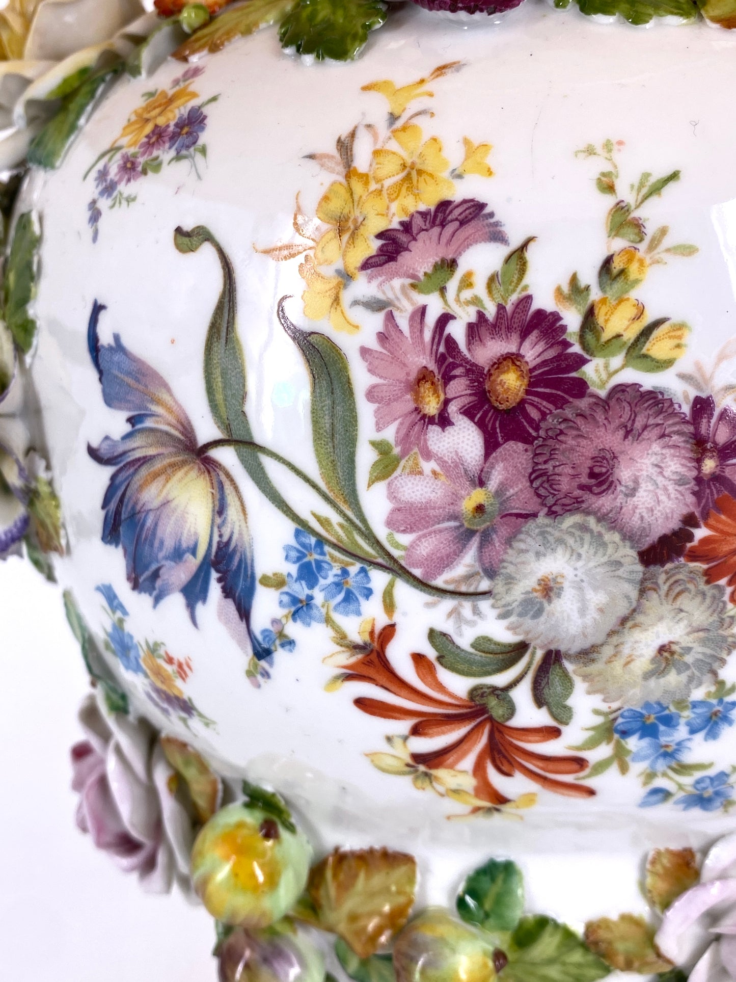 Tischlampe im Barocken Stil aus der Porzellanmaufaktur Sitzendorf, Deutschland,  frühes 20. Jhd.