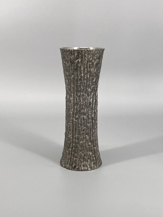 brutalistische Vase aus Stahl, 70er
