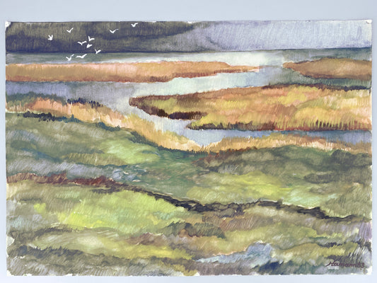 Jochen Hamann - Herbst am Bodden. Aquarell