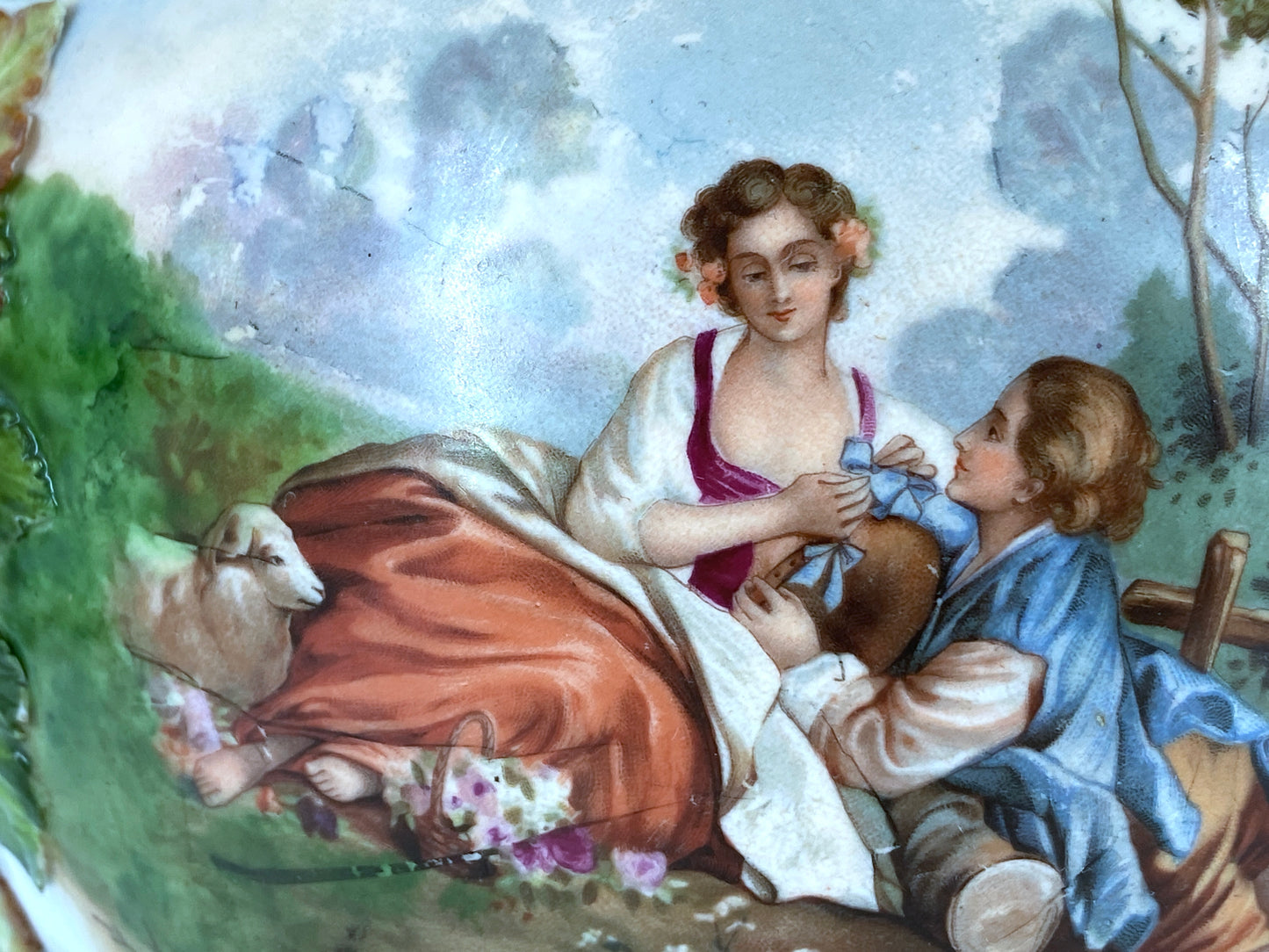 Tischlampe im Barocken Stil aus der Porzellanmaufaktur Sitzendorf, Deutschland,  frühes 20. Jhd.