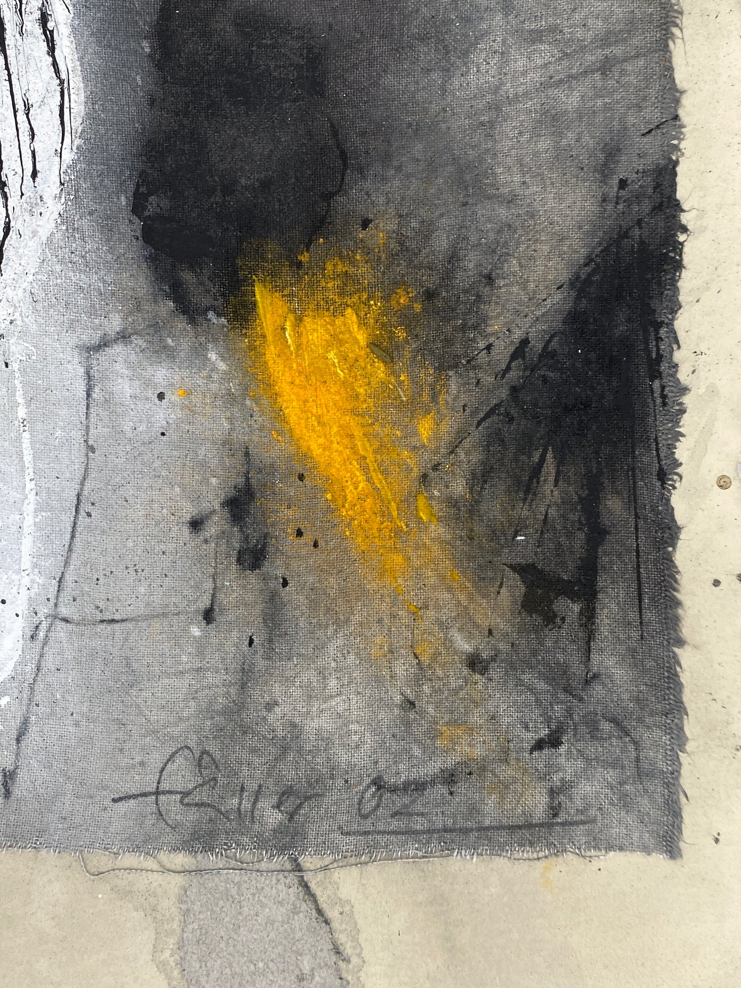 Nonfiguratives Acrylgemälde auf/mit Leinwand, informelle Kunst, Künstler unbekannt, 2002