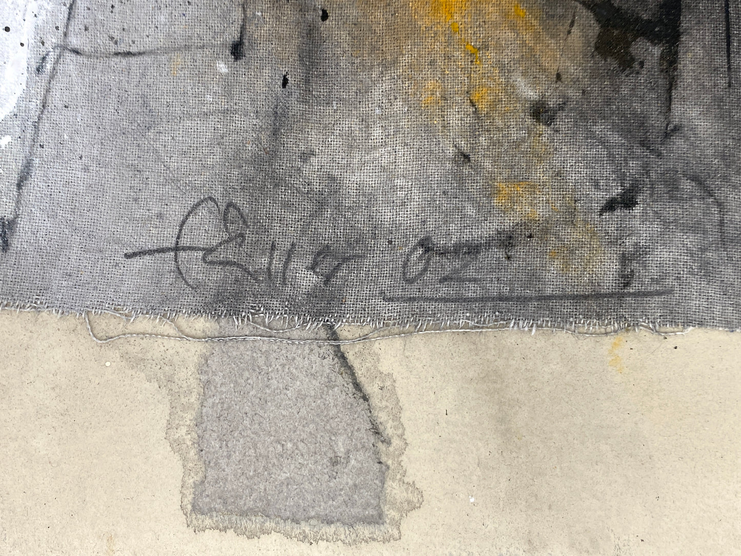 Nonfiguratives Acrylgemälde auf/mit Leinwand, informelle Kunst, Künstler unbekannt, 2002