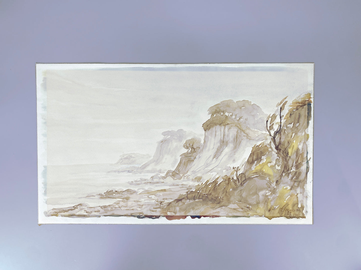Ostsee-Küstenlandschaft. Helmut Maletzke, Aquarell