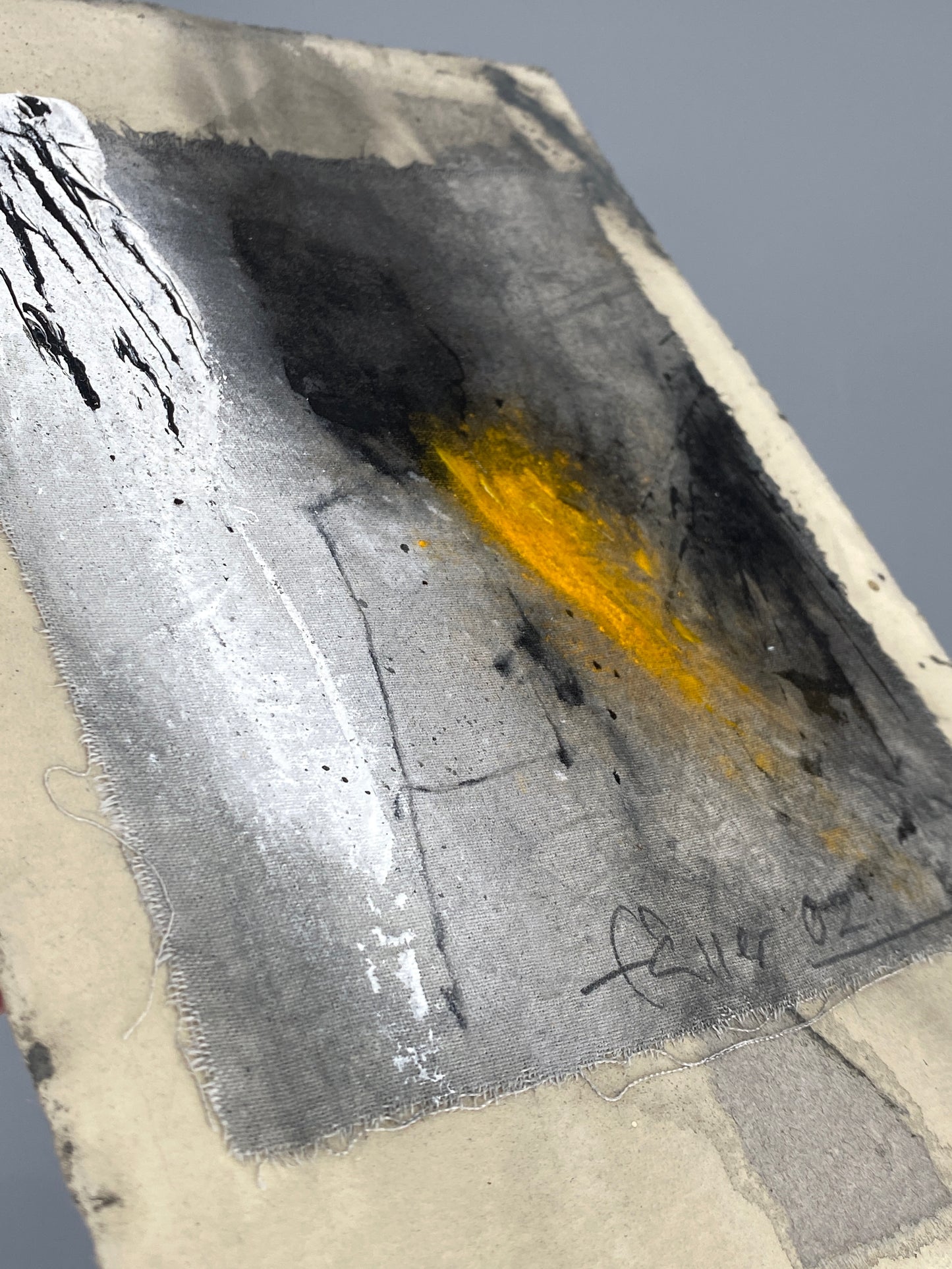 Nonfiguratives Acrylgemälde auf/mit Leinwand, informelle Kunst, Künstler unbekannt, 2002