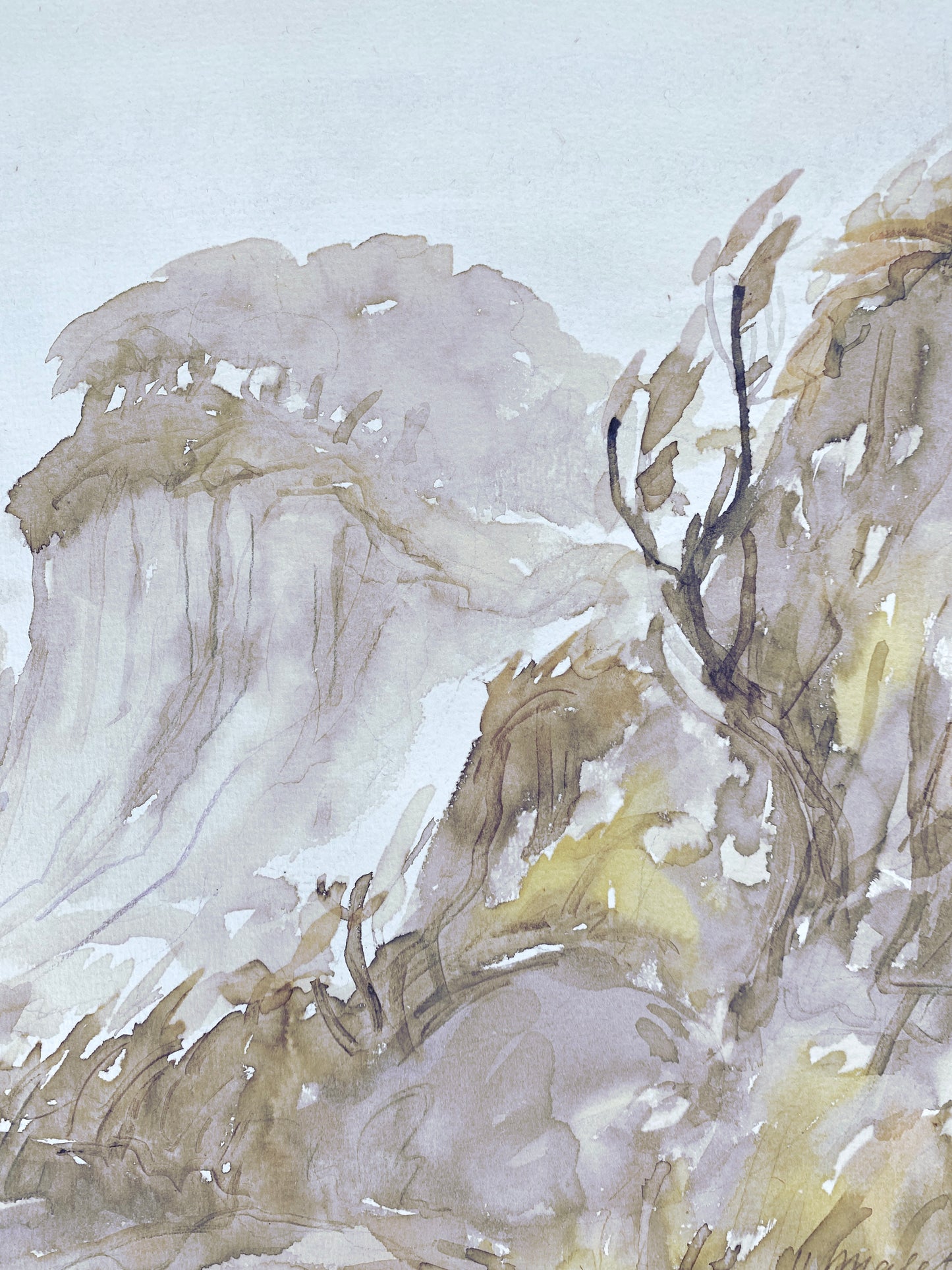 Ostsee-Küstenlandschaft. Helmut Maletzke, Aquarell