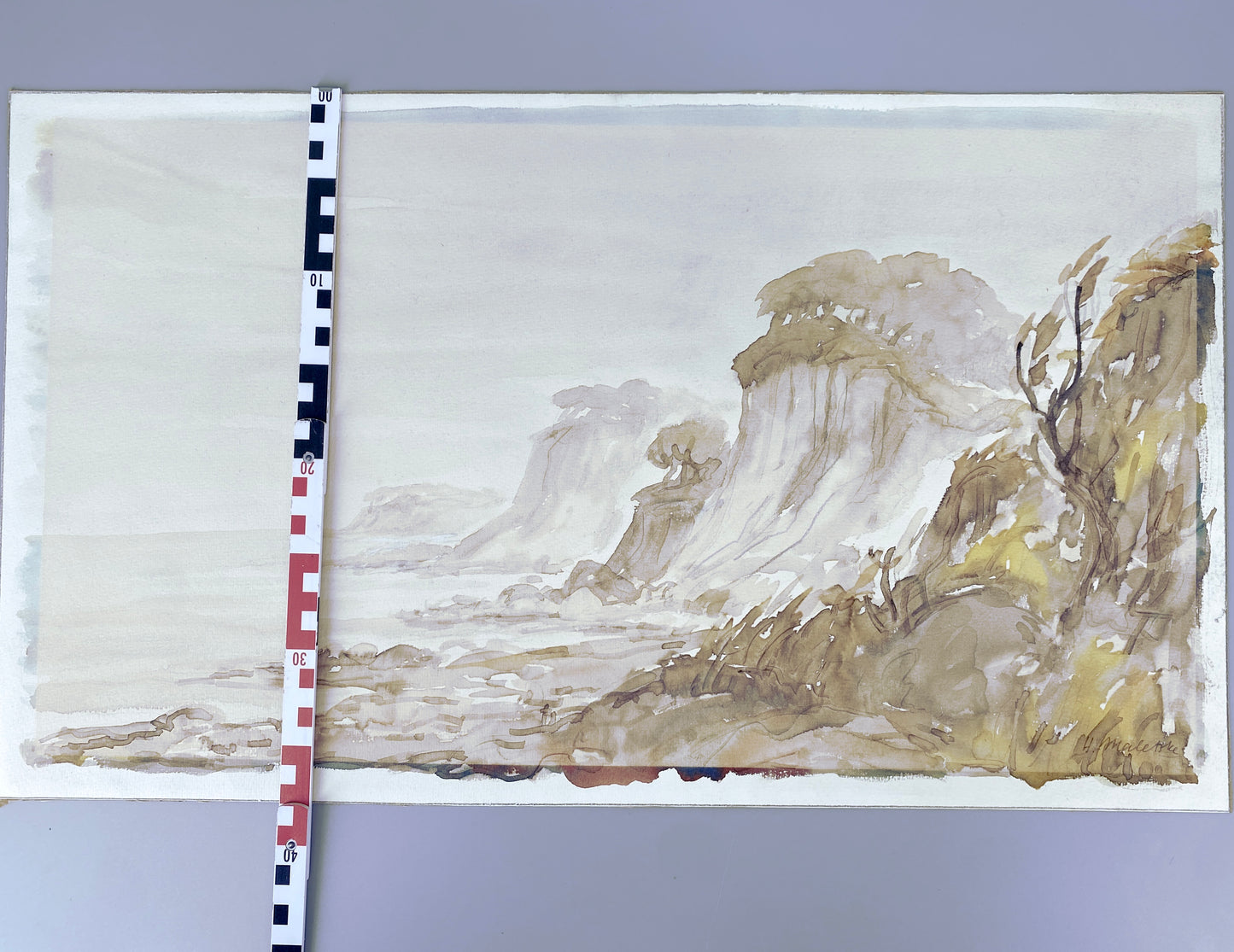 Ostsee-Küstenlandschaft. Helmut Maletzke, Aquarell