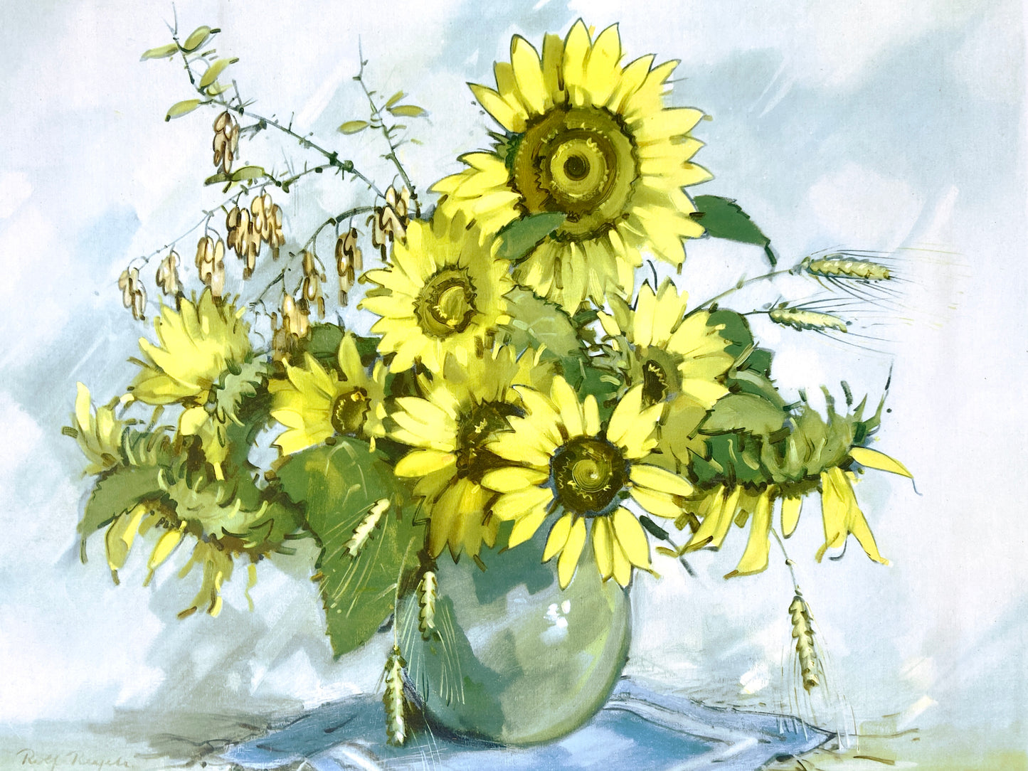 Rolf Regele - Sonnenblumen. Offset-Druck