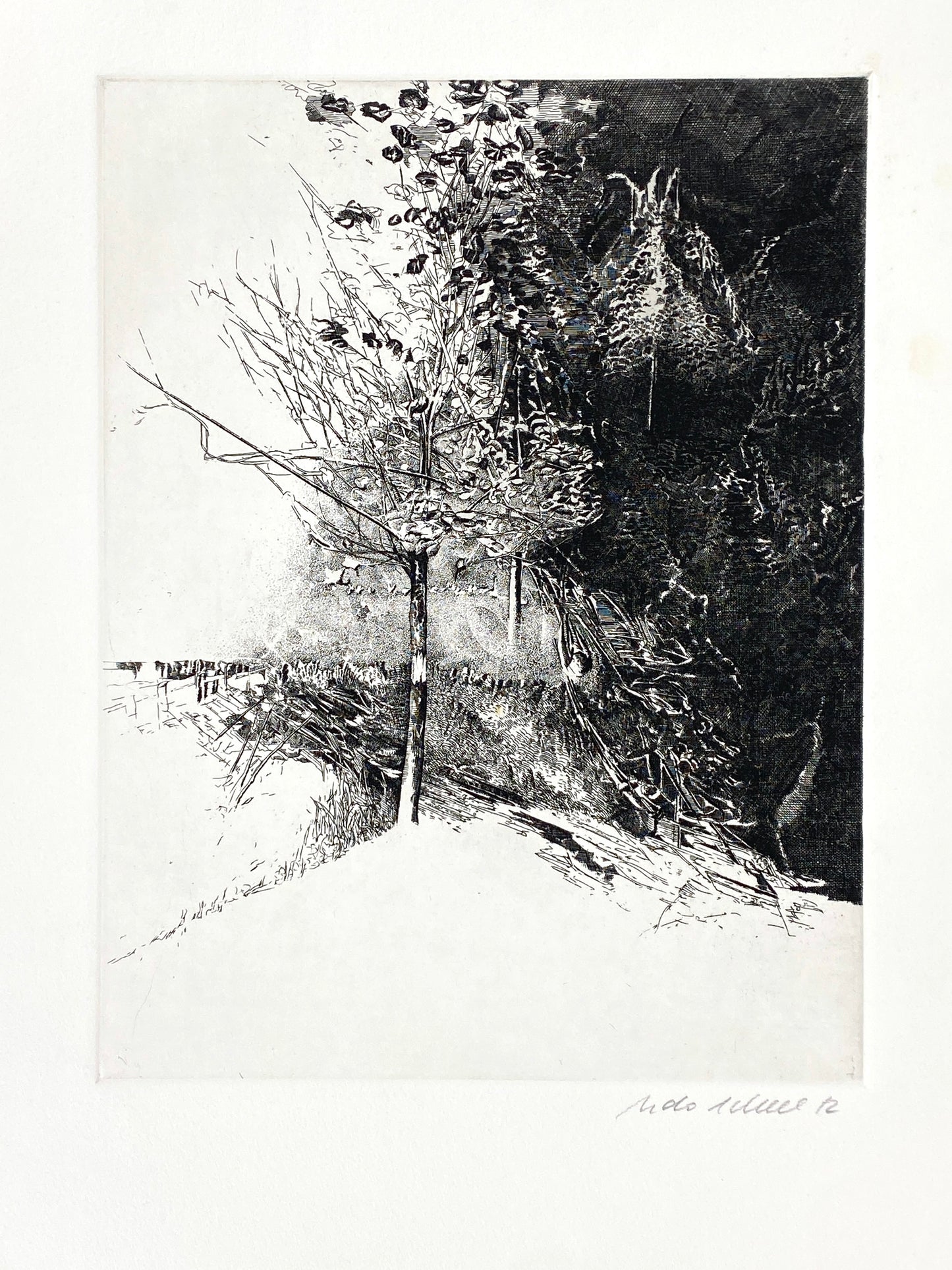 Radierung "Frühling" von Udo Scheel (geb. 1940), Edition der Griffelkunst-Vereinigung, Hamburg 1972