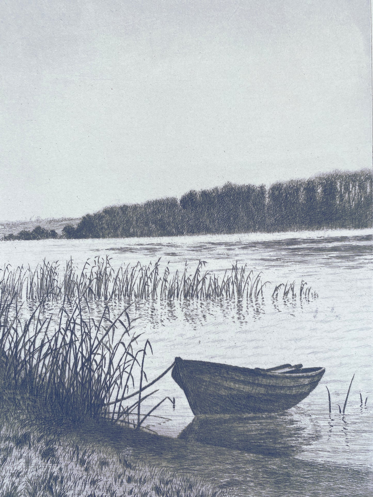 Auenlandschaft - Grafik, Adolph Larsen