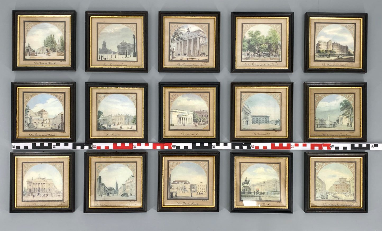 18 Stk. Farboffset-Bilder nach den Gemälden von Eduard Gaertner, Ansichten von Berlin aus der Biedermeierzeit