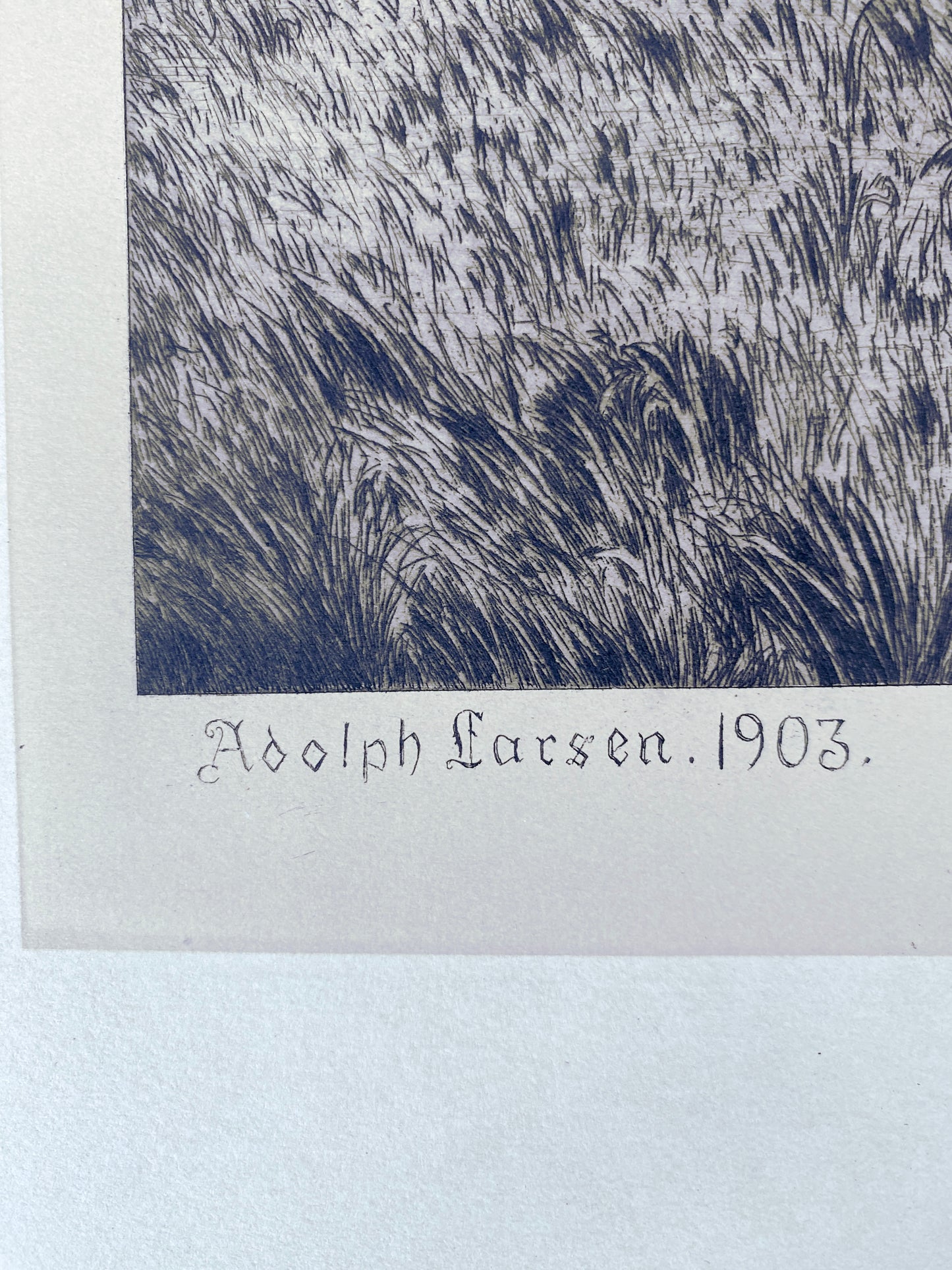 Auenlandschaft - Grafik, Adolph Larsen
