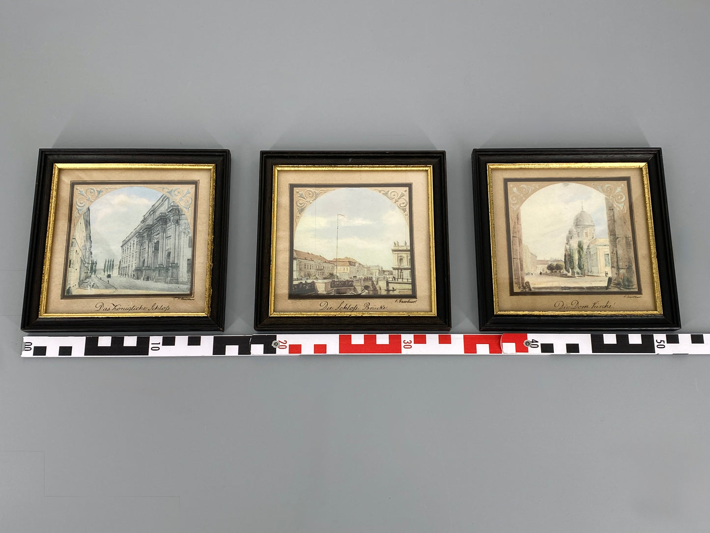 18 Stk. Farboffset-Bilder nach den Gemälden von Eduard Gaertner, Ansichten von Berlin aus der Biedermeierzeit