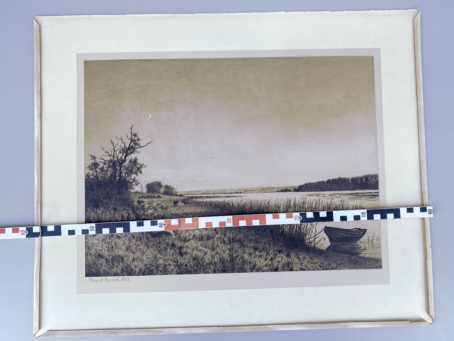 Auenlandschaft - Grafik, Adolph Larsen
