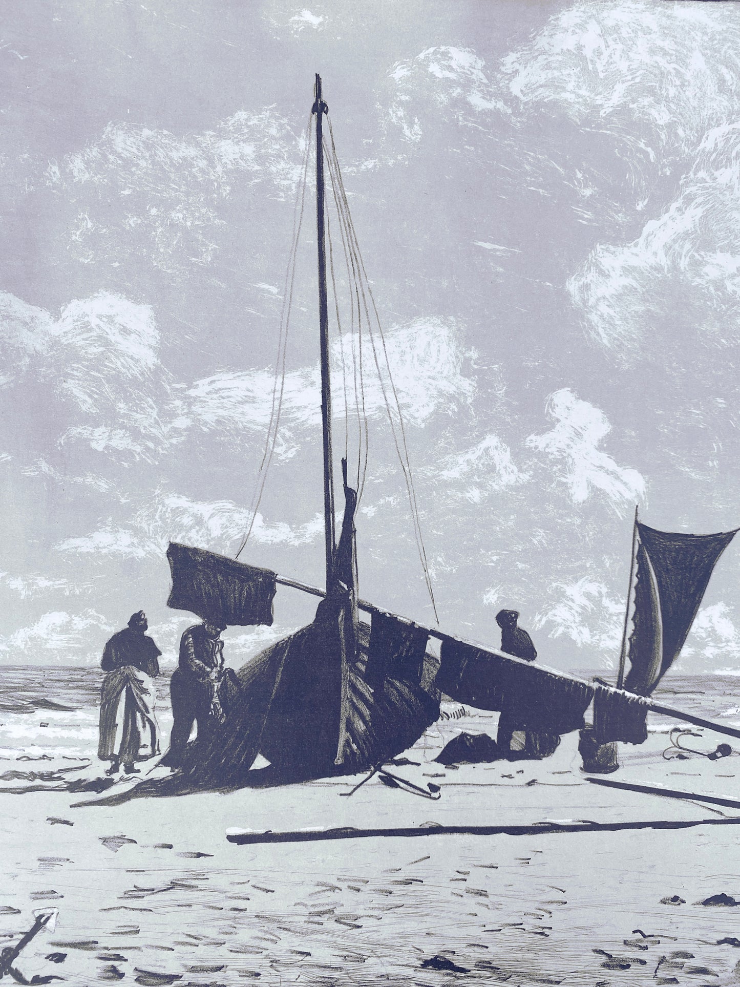 Louis Lejeune - Fischerboote am Strand
