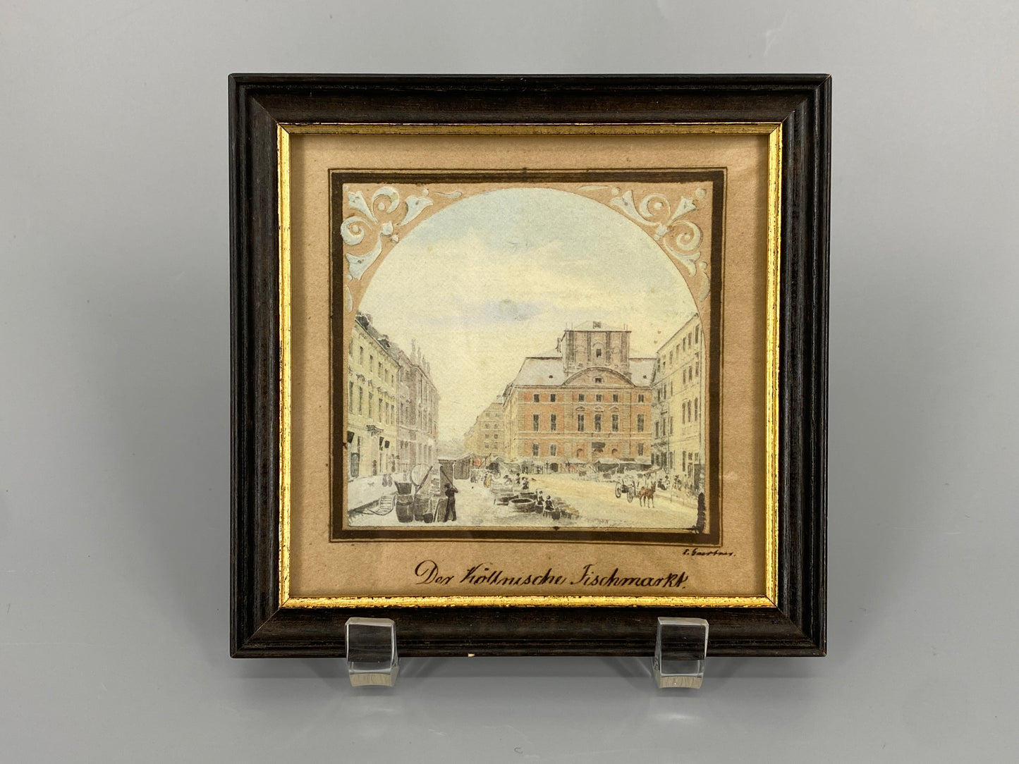 18 Stk. Farboffset-Bilder nach den Gemälden von Eduard Gaertner, Ansichten von Berlin aus der Biedermeierzeit