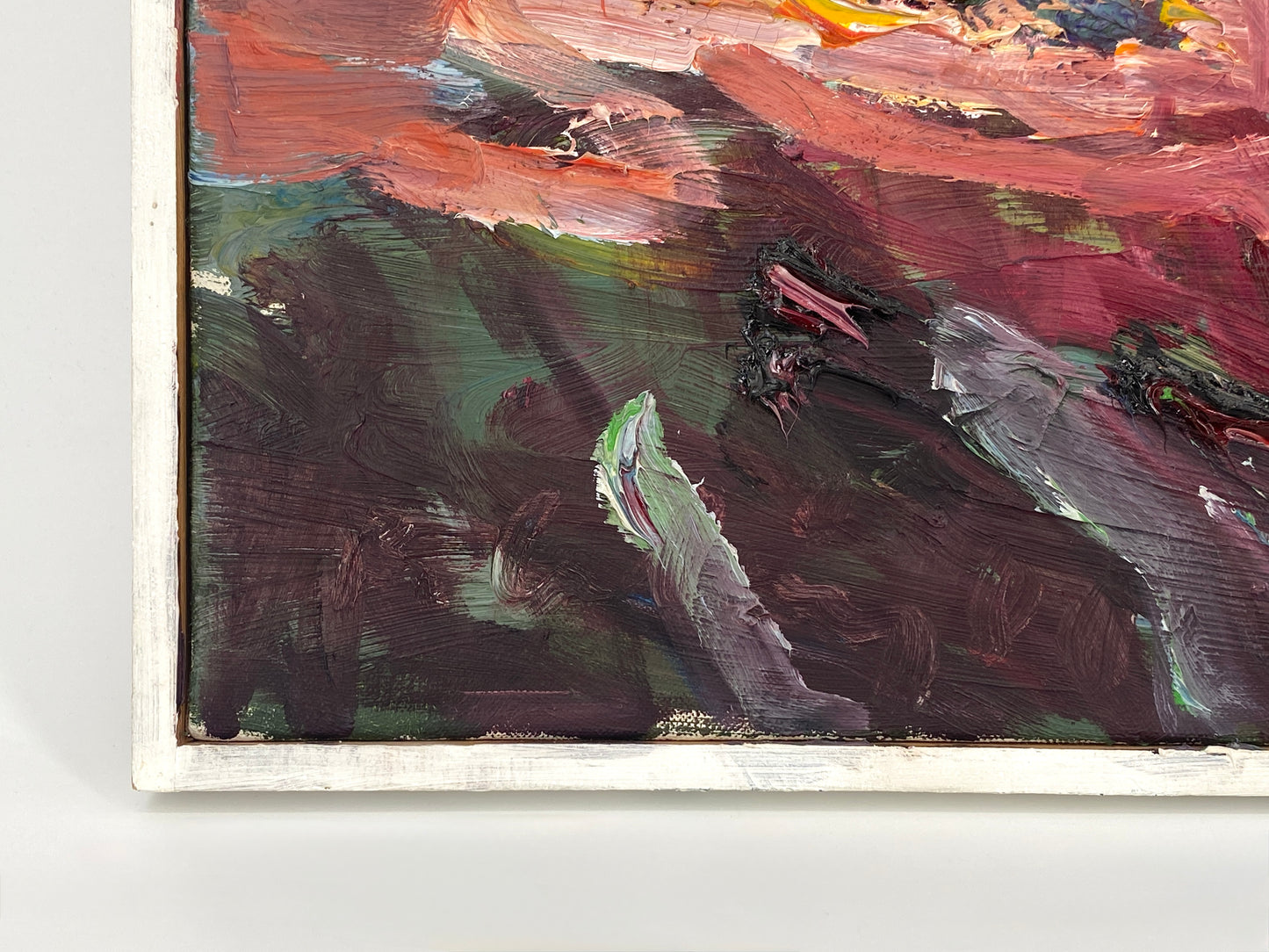 Ölgemälde "Blumenstrauß in Glasvase" von Roland Ladwig auf Leinwand, 1980-1991