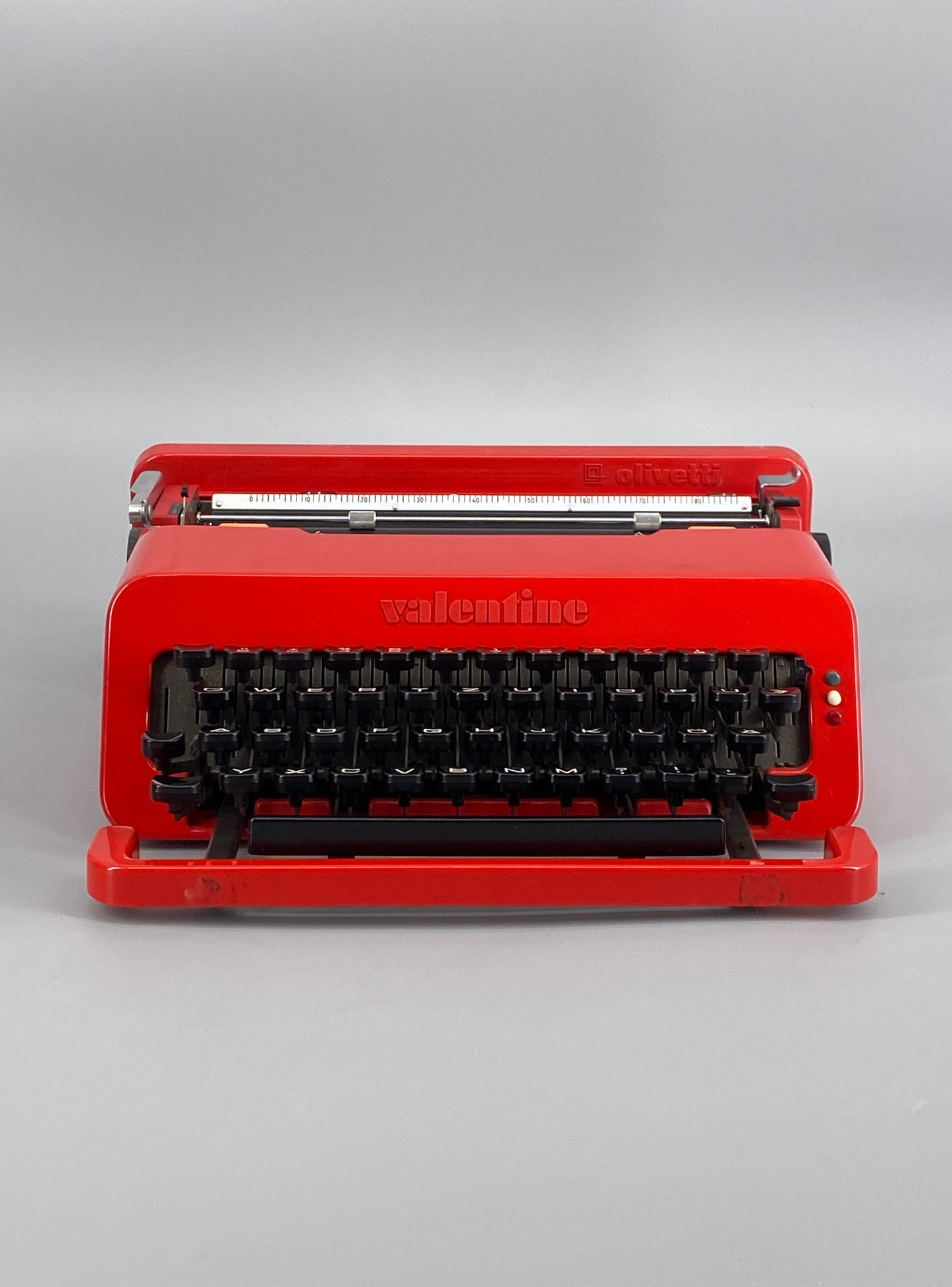 rote Schreibmaschine "Valentine" E. Sottsass und P. King für Olivetti, Italien, 70er